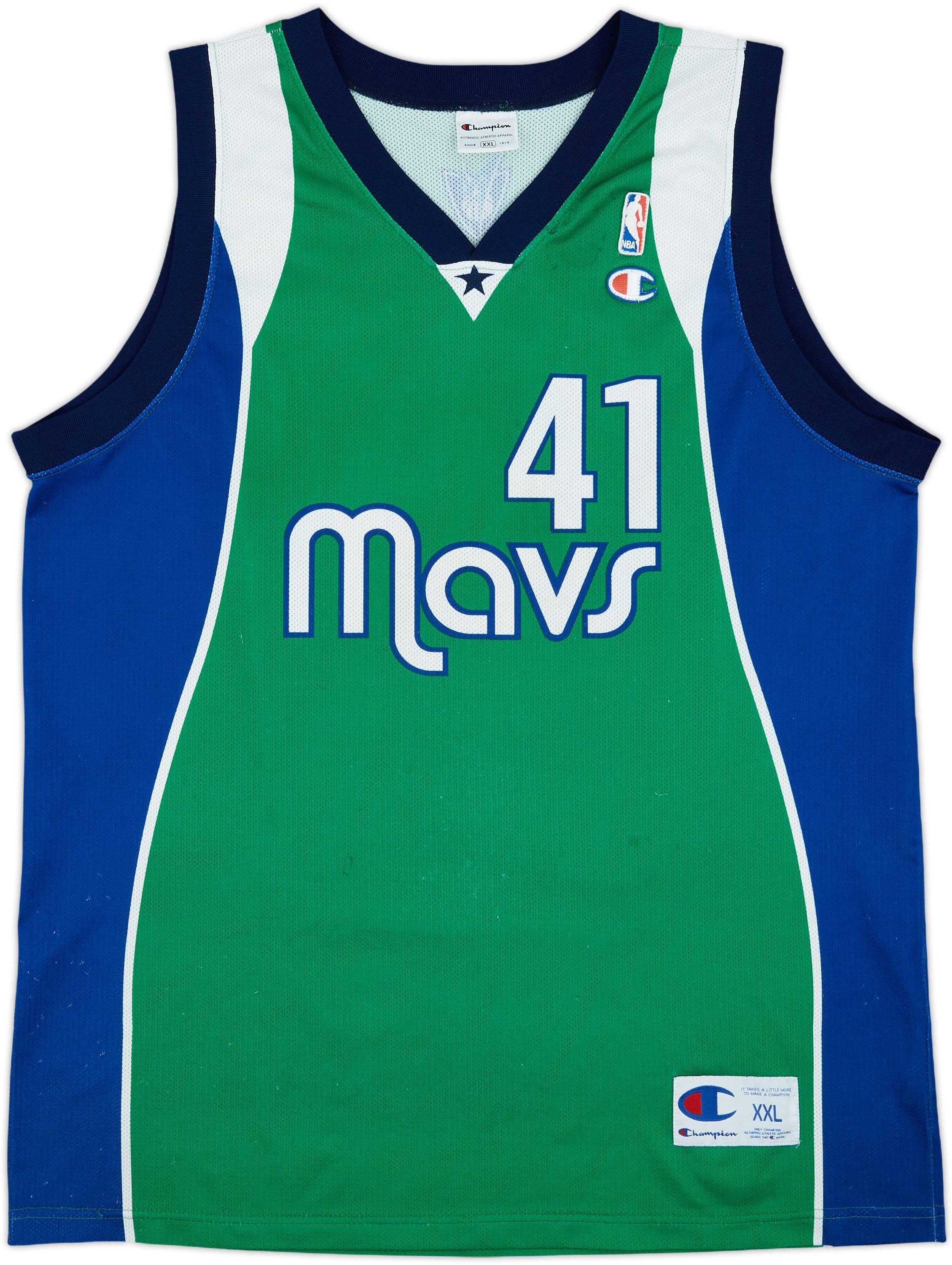 2004-09 Dallas Mavericks Nowitzki #41 Champion Alternate Jersey - 7/10 - (XXL)