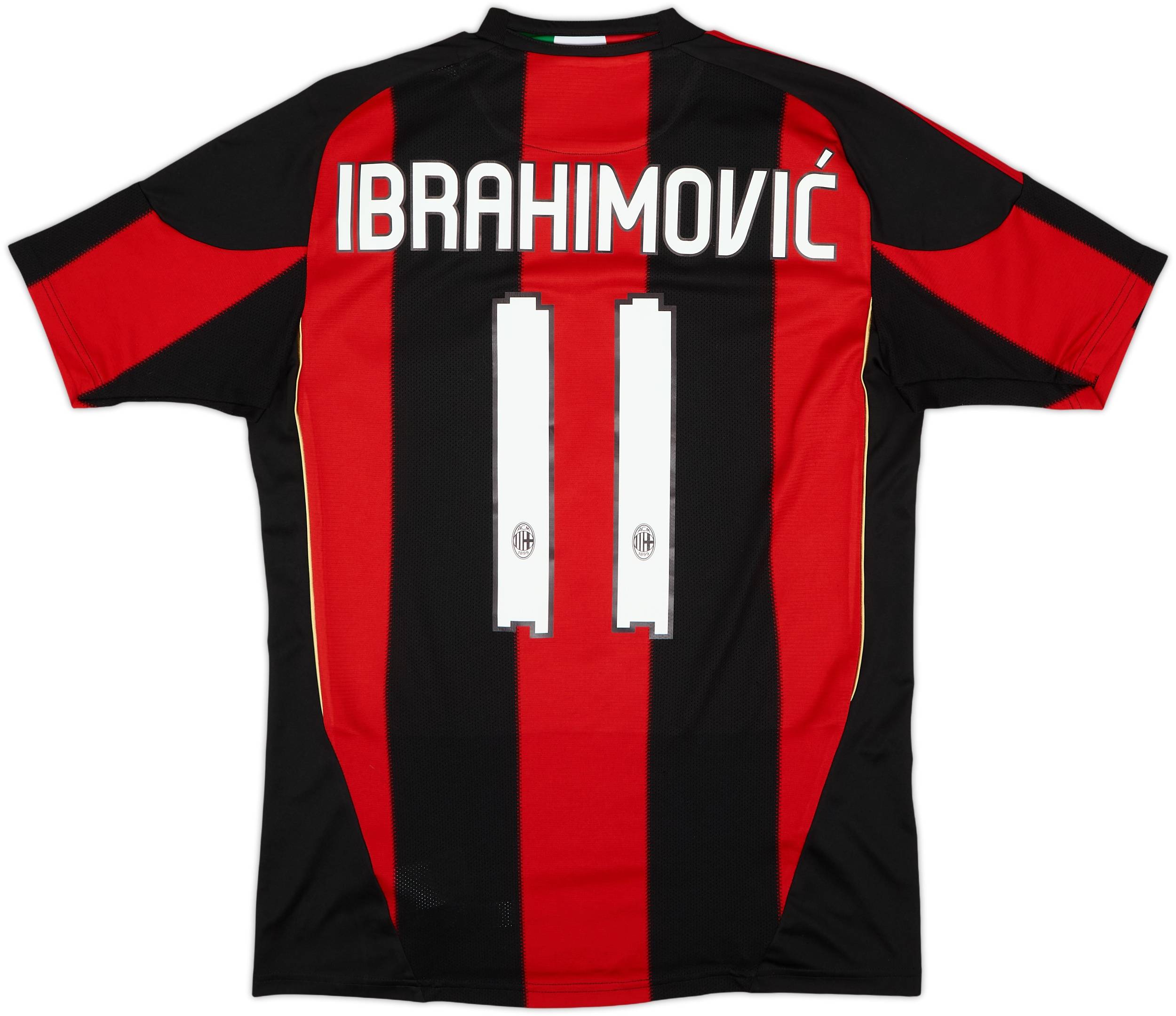 10/11 ACミラン IBRAHIMOVI ユニフォーム 2010-11 AC Milan Home Shirt Ibrahimovic #11 - 8/10 - (S)