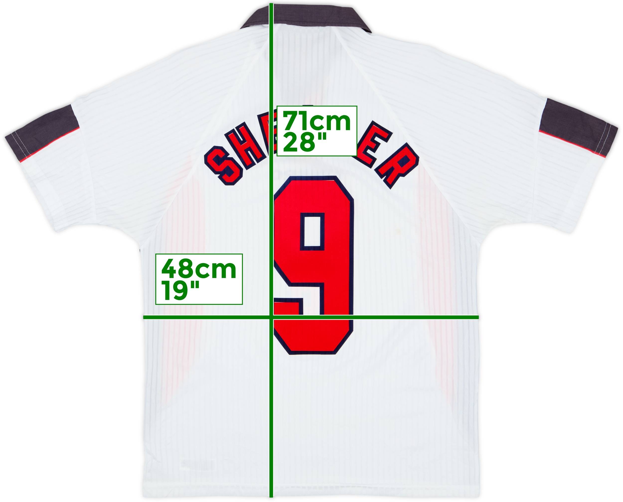 1997-99 England Home Shirt Shearer #9 - 6/10 - (M)
