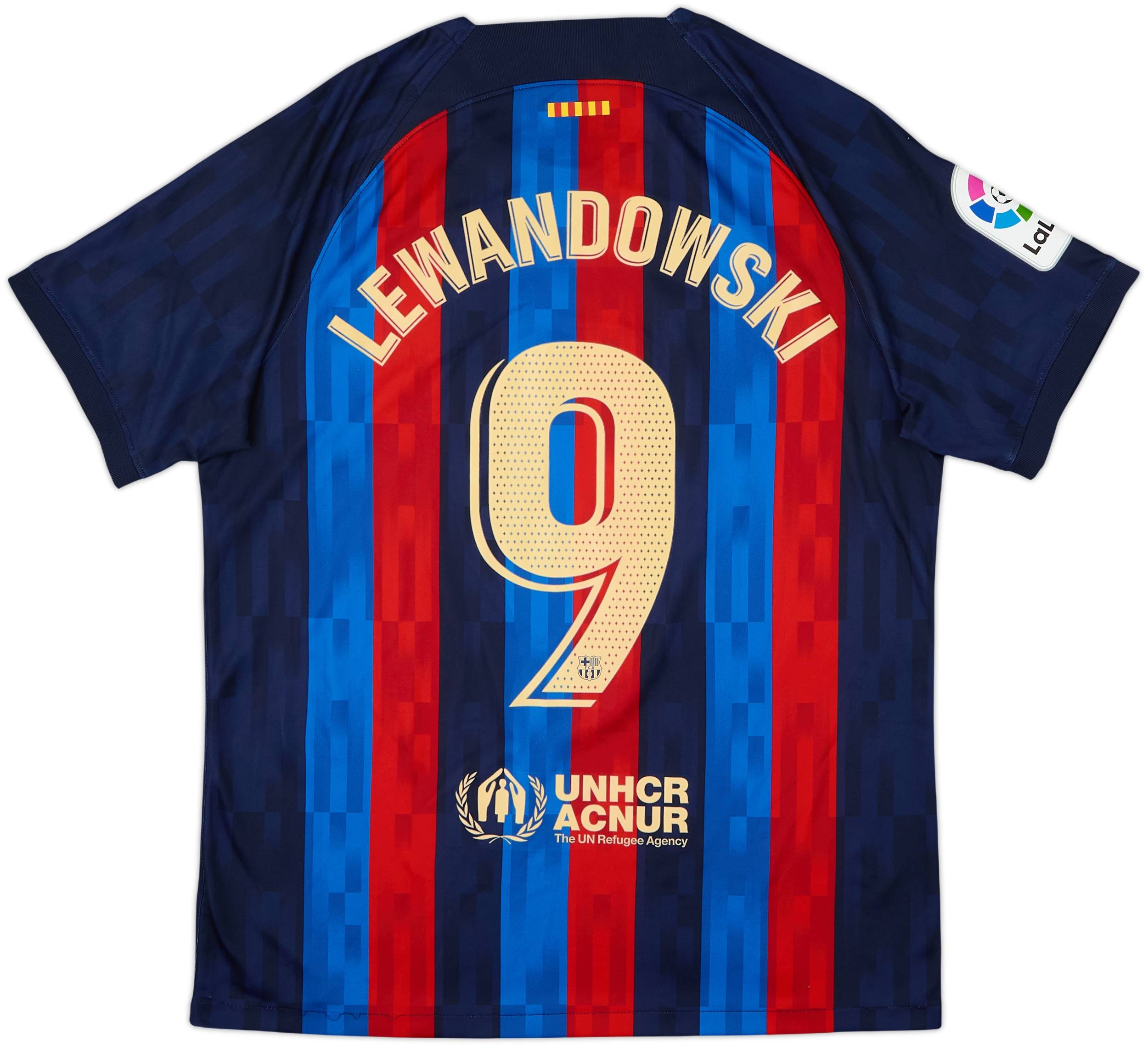2022-23 Barcelona Home Shirt Lewandowski #9 - 10/10 - (L)
