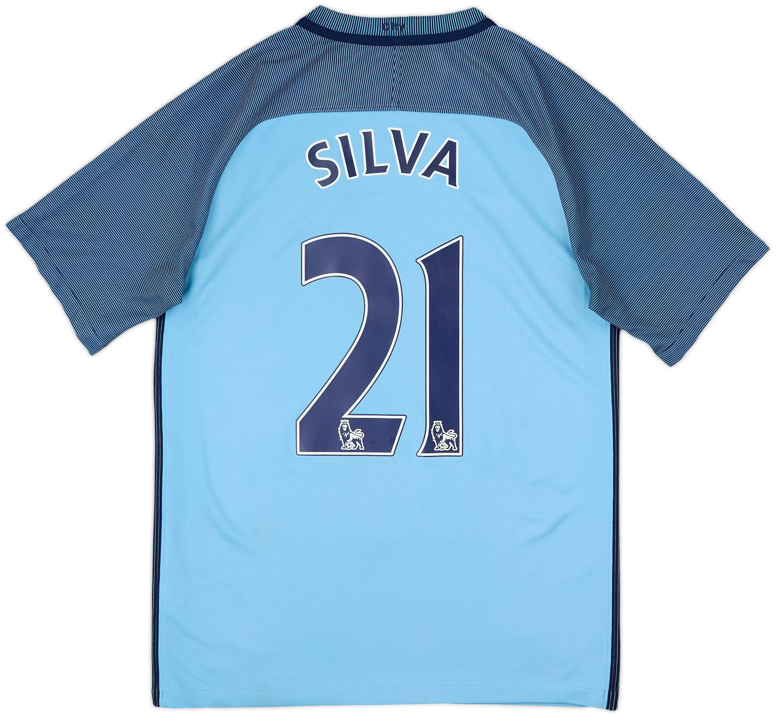 2016-17 Manchester City Home Shirt Silva #21 - 8/10 - (S)