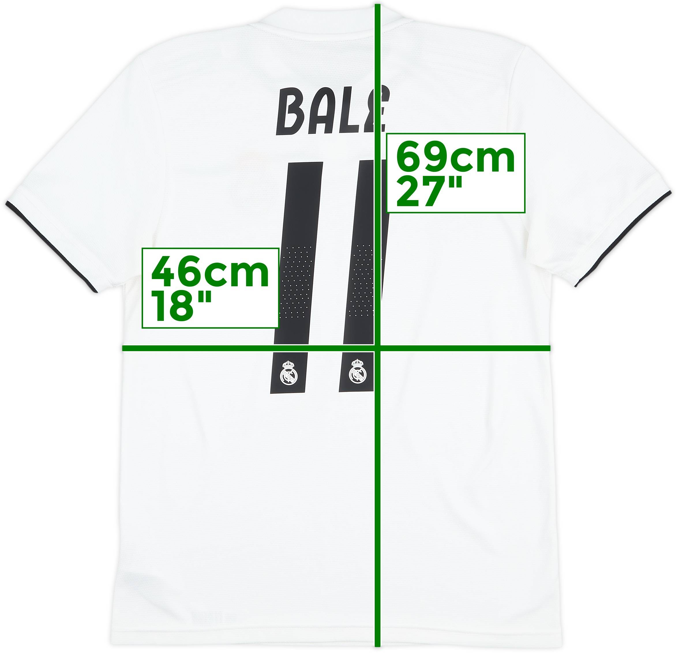 2018-19 Real Madrid Home Shirt Bale #11 - 9/10 - (S)