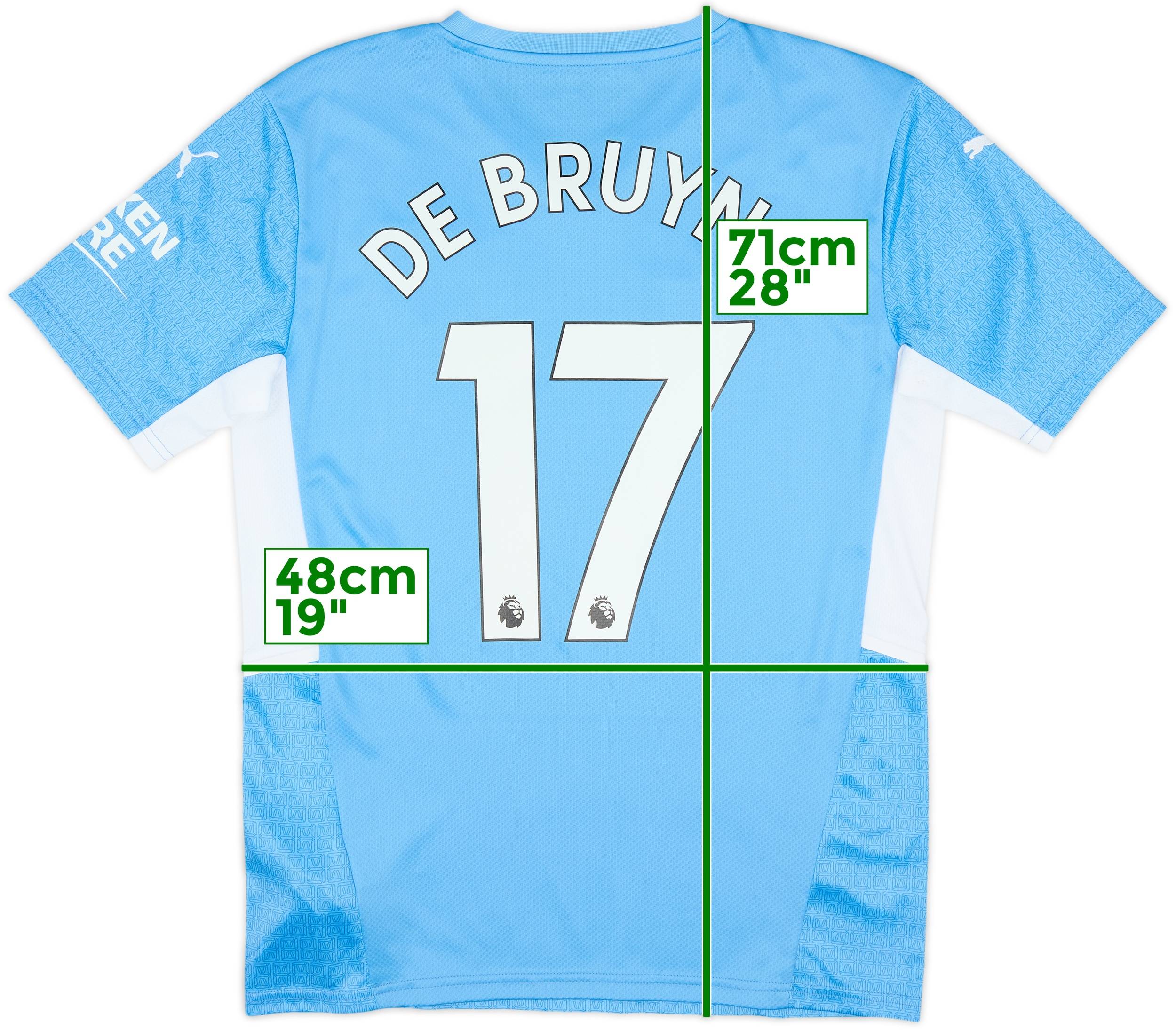 2021-22 Manchester City Home Shirt De Bruyne #17 - 10/10 - (M)