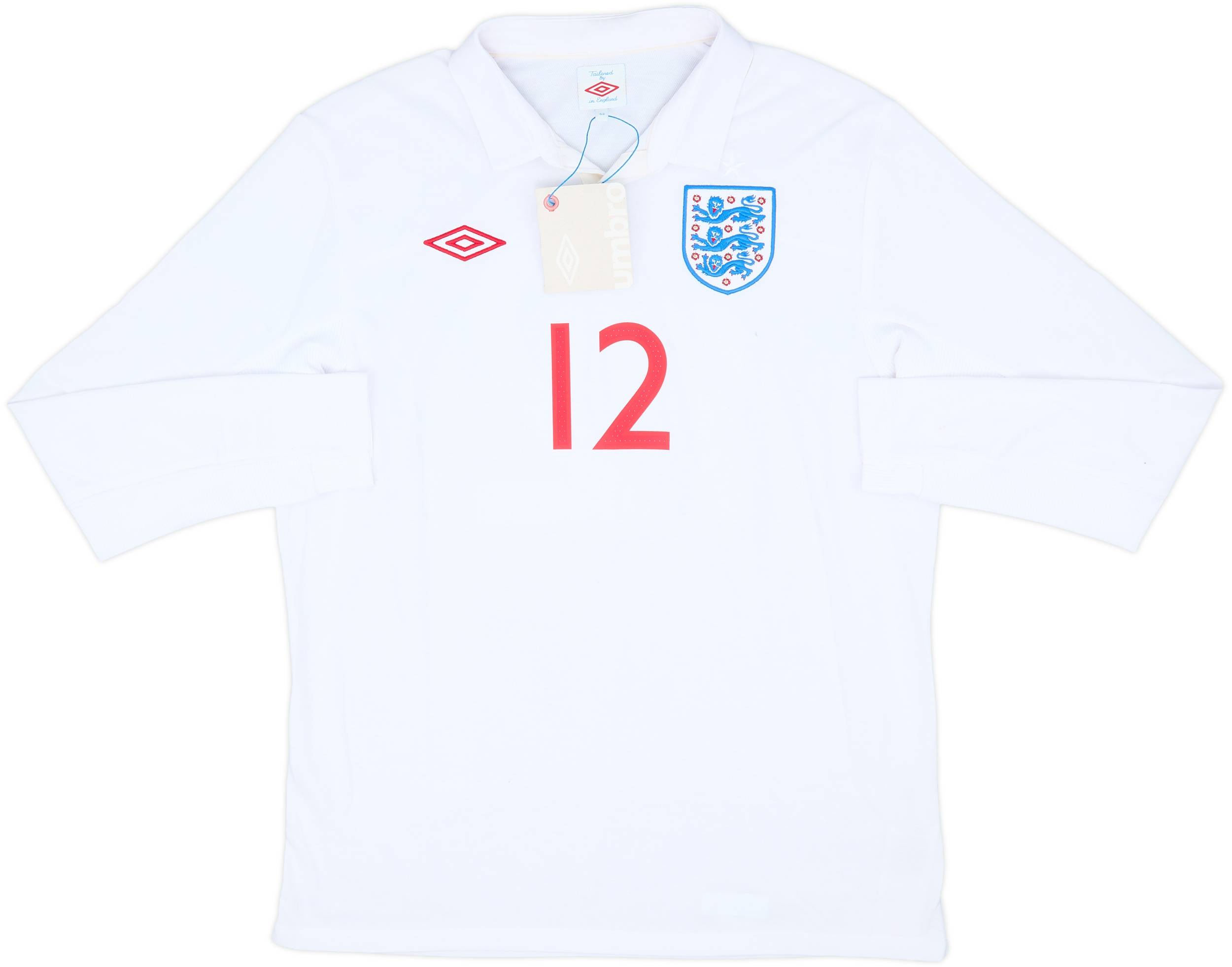 2010-11 England Home L/S Shirt #12 (L)