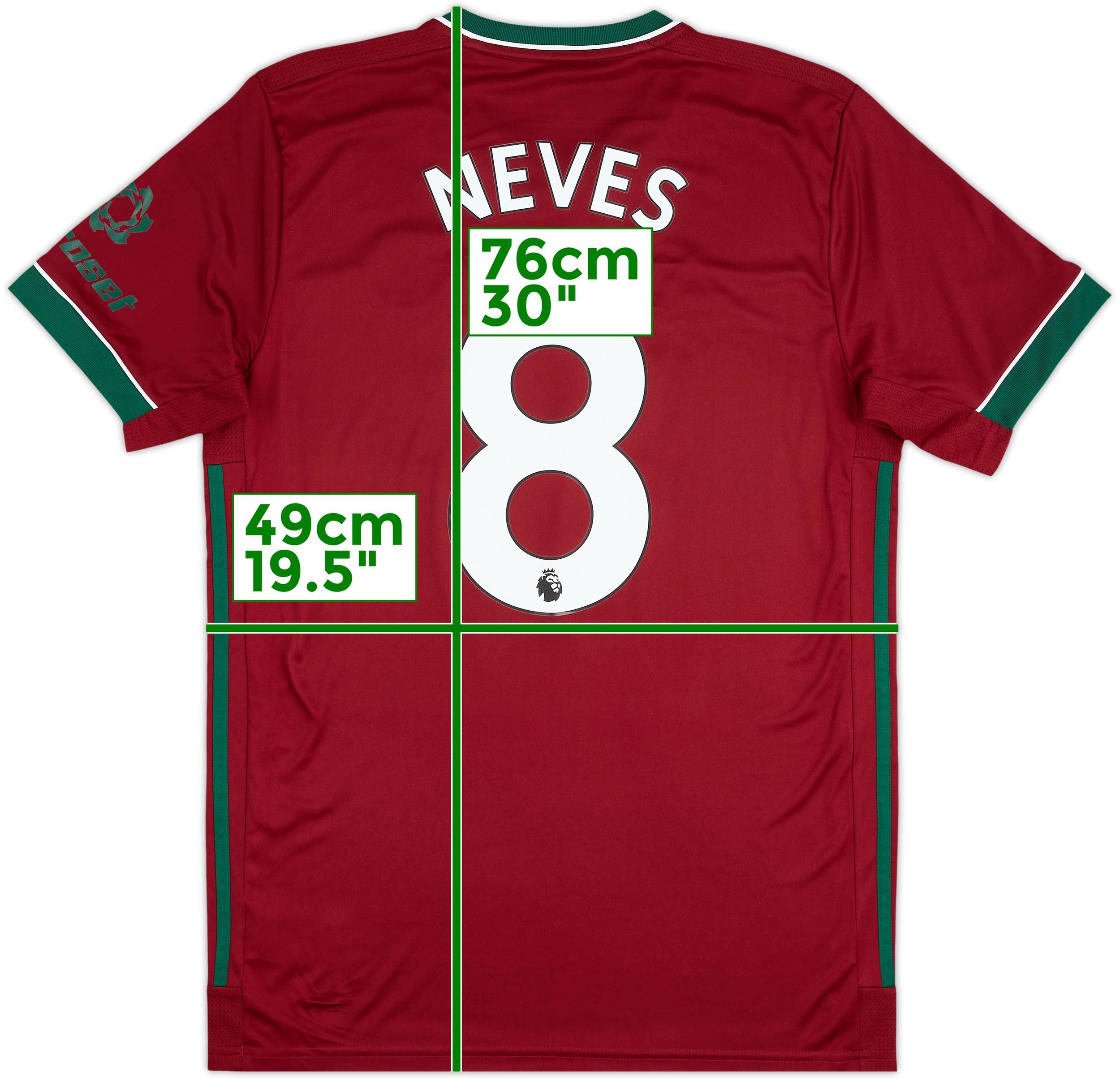 2020-21 Wolves Third Shirt Neves #8 - 10/10 - (M)