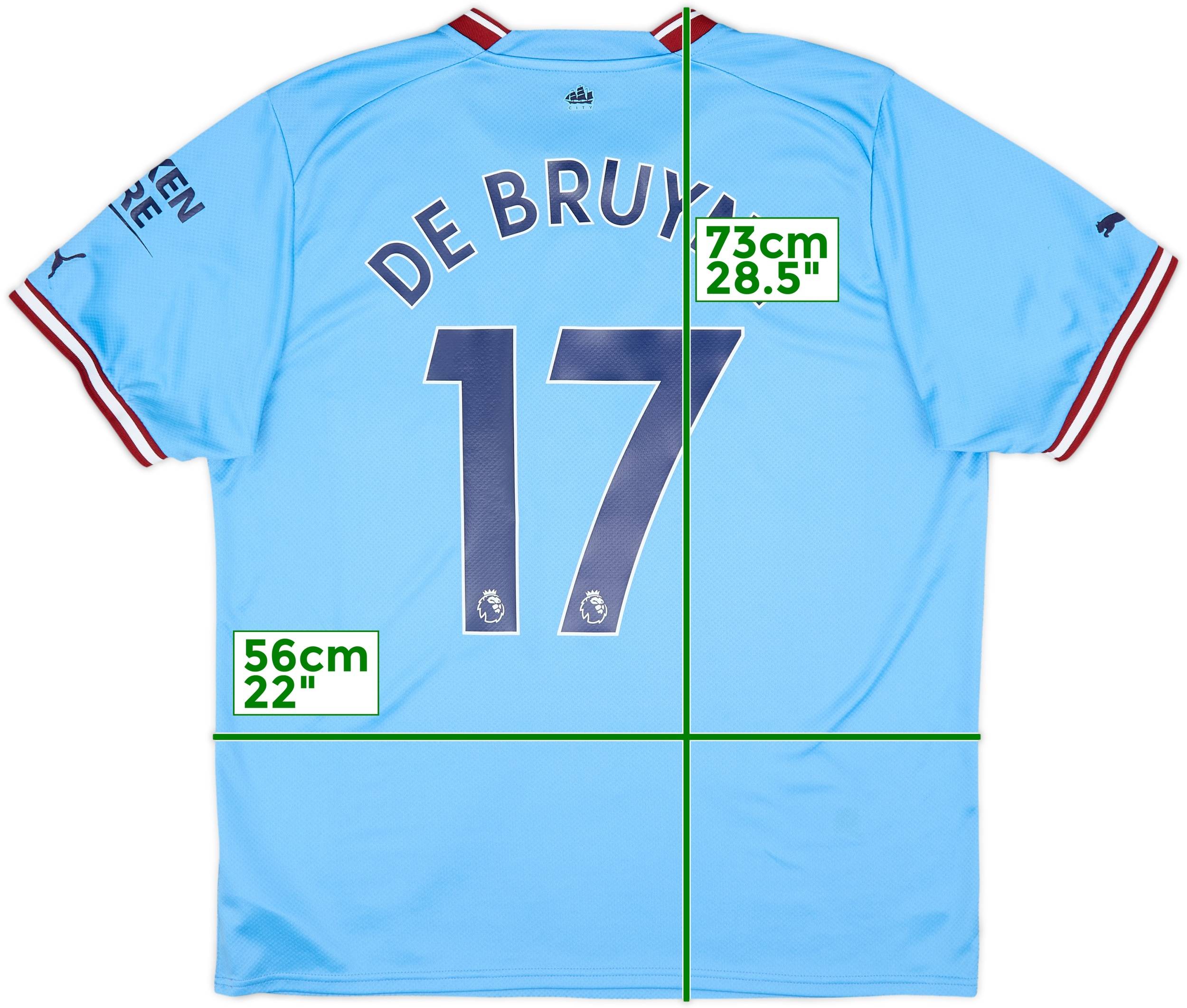 2022-23 Manchester City Home Shirt De Bruyne #17 - 9/10 - (XL)