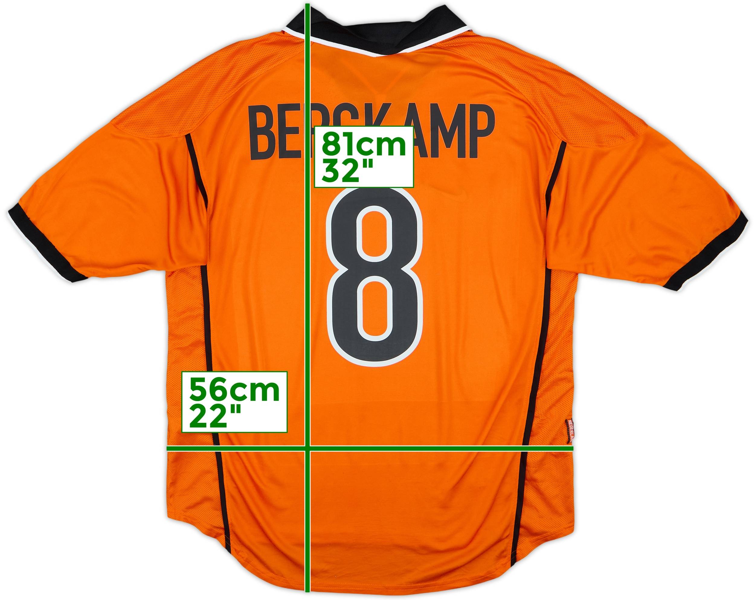 【1998/2000】ドルトムント（H）/ UK正規品 / ユニフォーム 1998-00 Netherlands Home Shirt Bergkamp #8 - 7/10 - (XL)