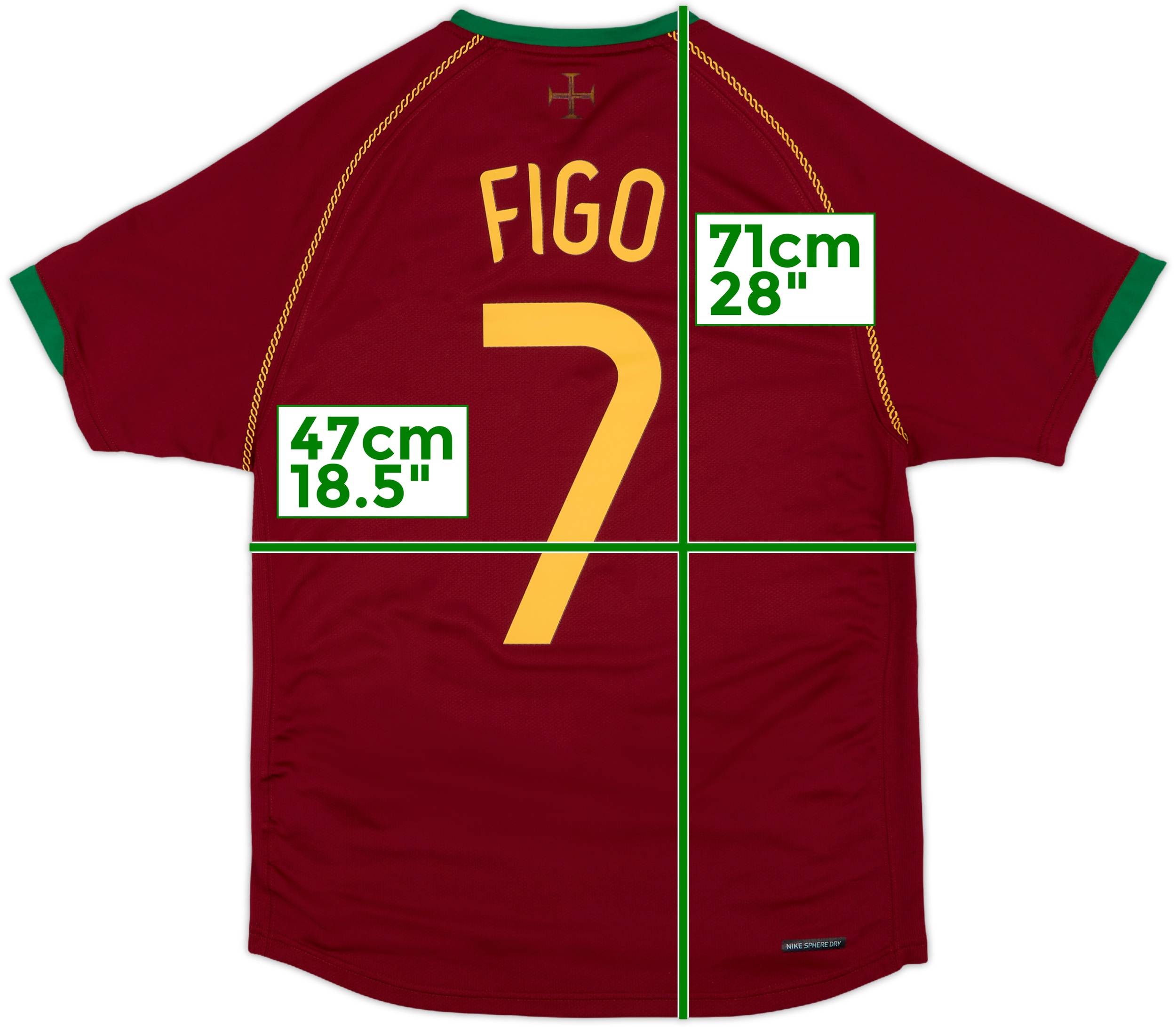 2006-08 Portugal Home Shirt Figo #7 - 10/10 - (S)