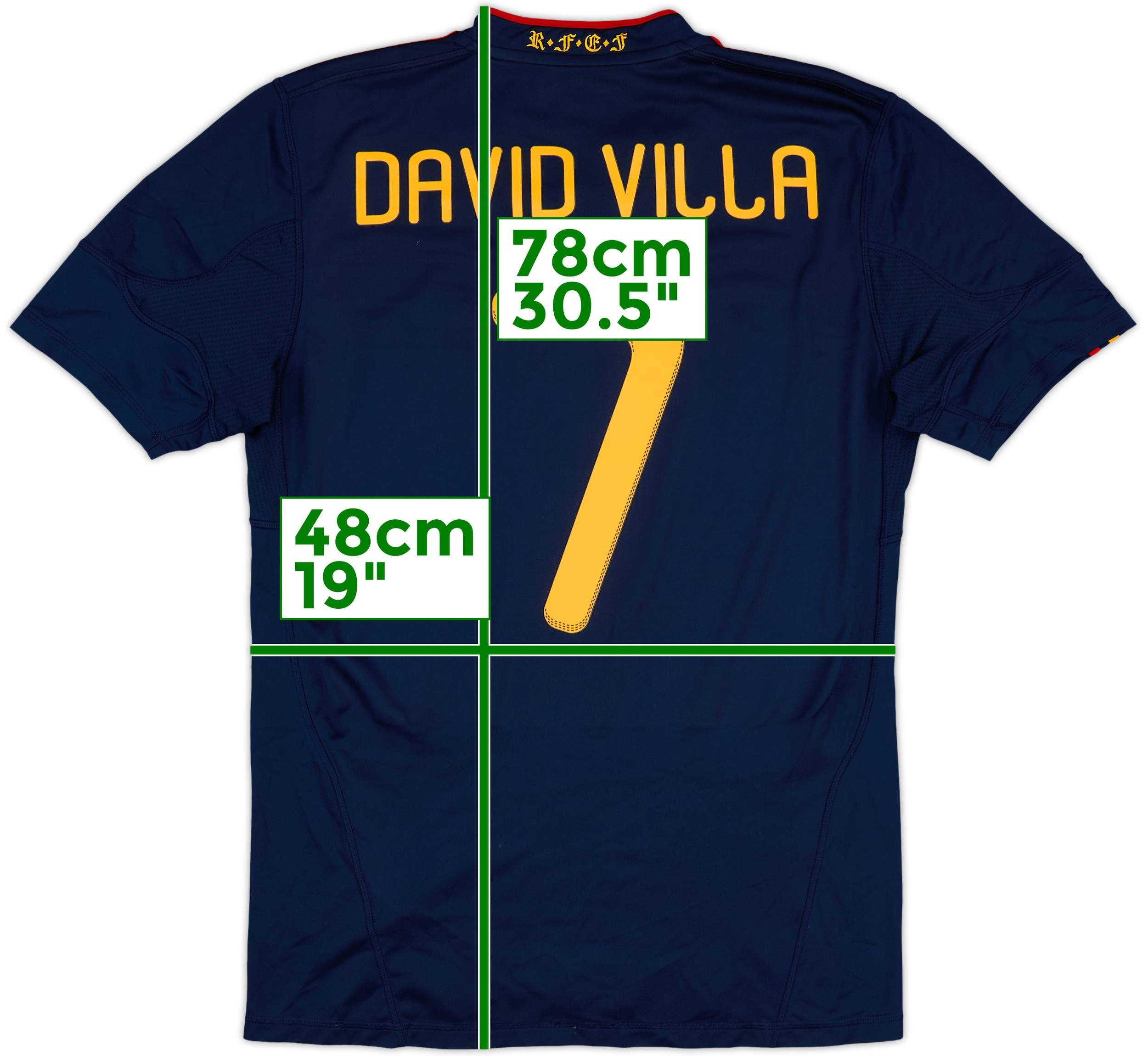 2010-11 Spain Away Shirt David Villa #7 - 7/10 - (M)