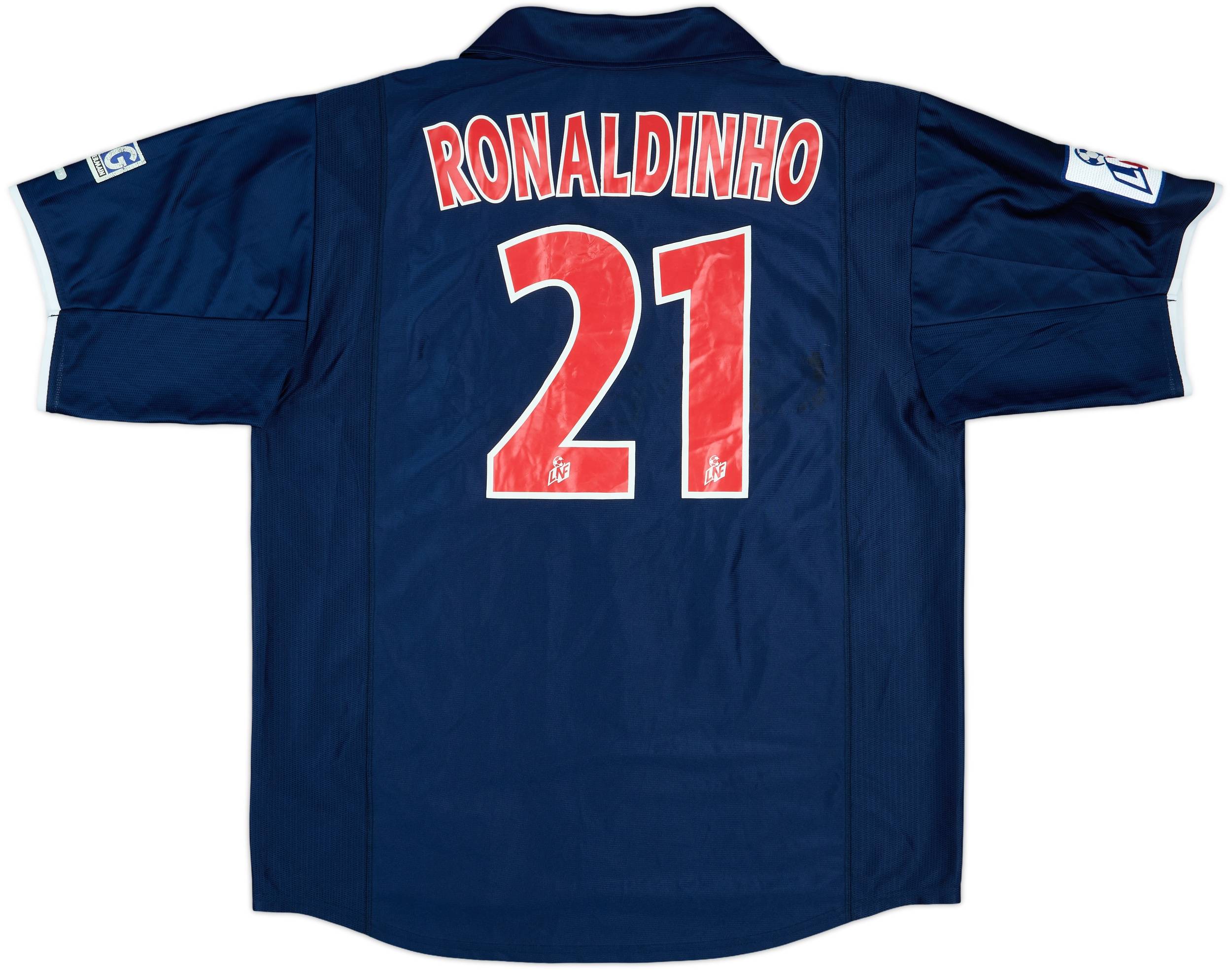 2001-02 Paris Saint-Germain Home Shirt Ronaldinho #21 - 4/10 - (XL)