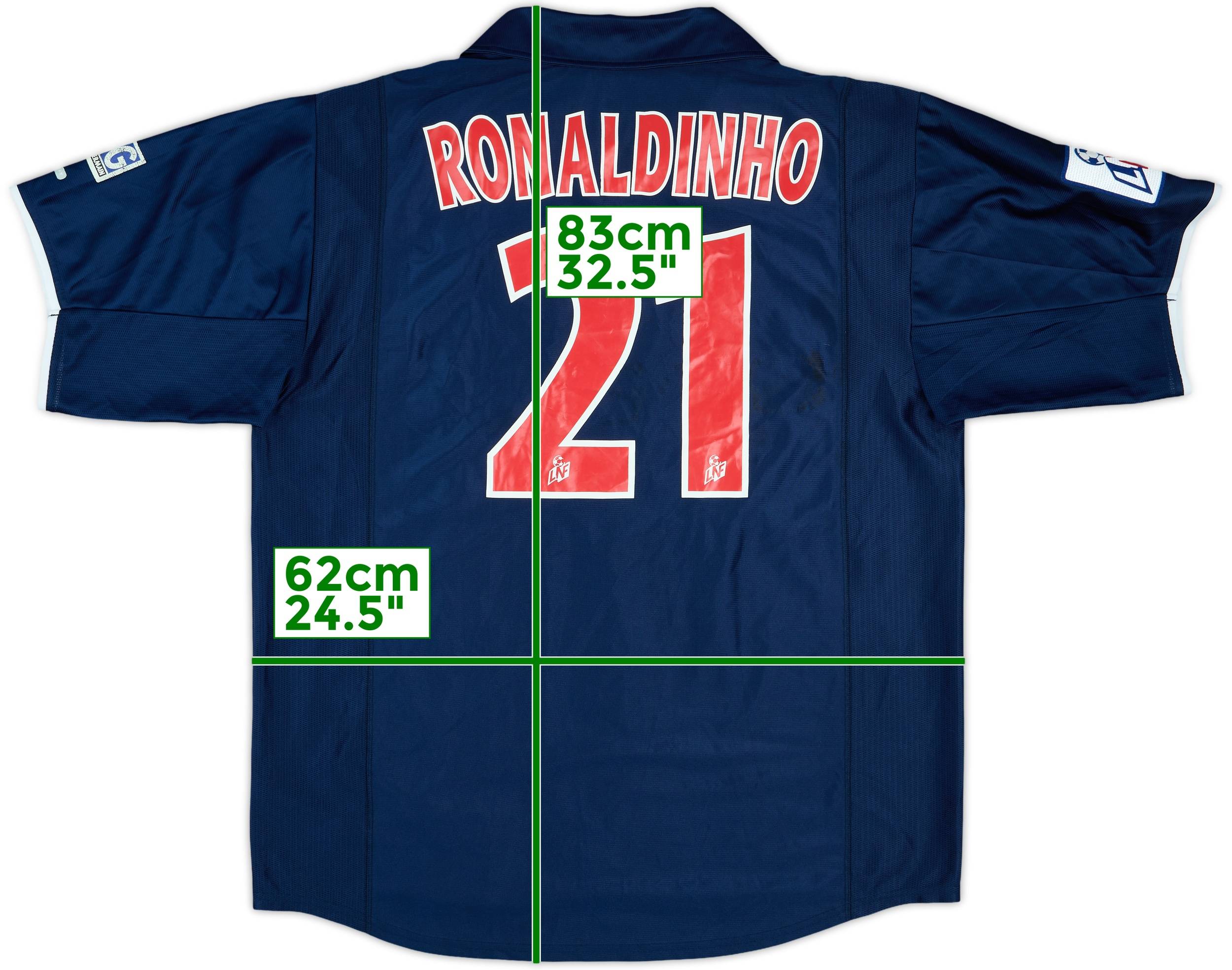 2001-02 Paris Saint-Germain Home Shirt Ronaldinho #21 - 4/10 - (XL)