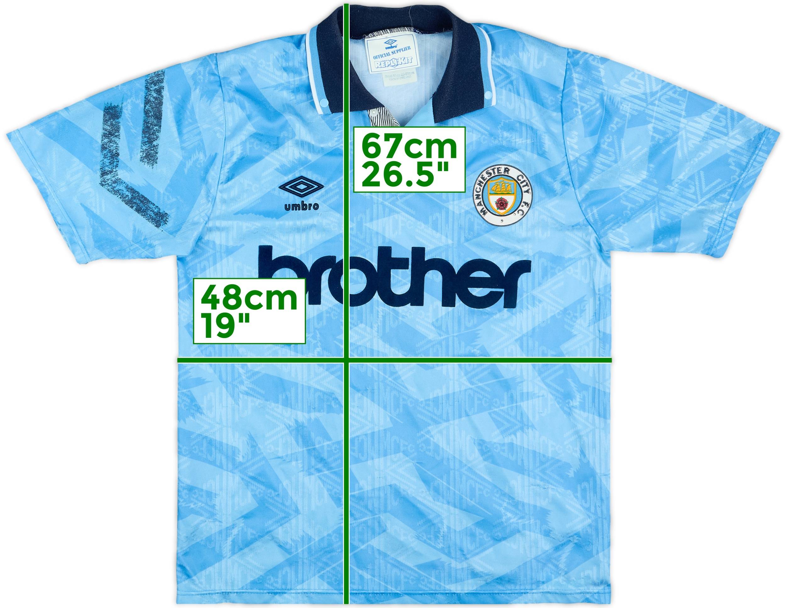 Manchester City 1991-1993 ユニフォーム brother MANCHESTER CITY 1992-1993 Brother camiseta shirt trikot