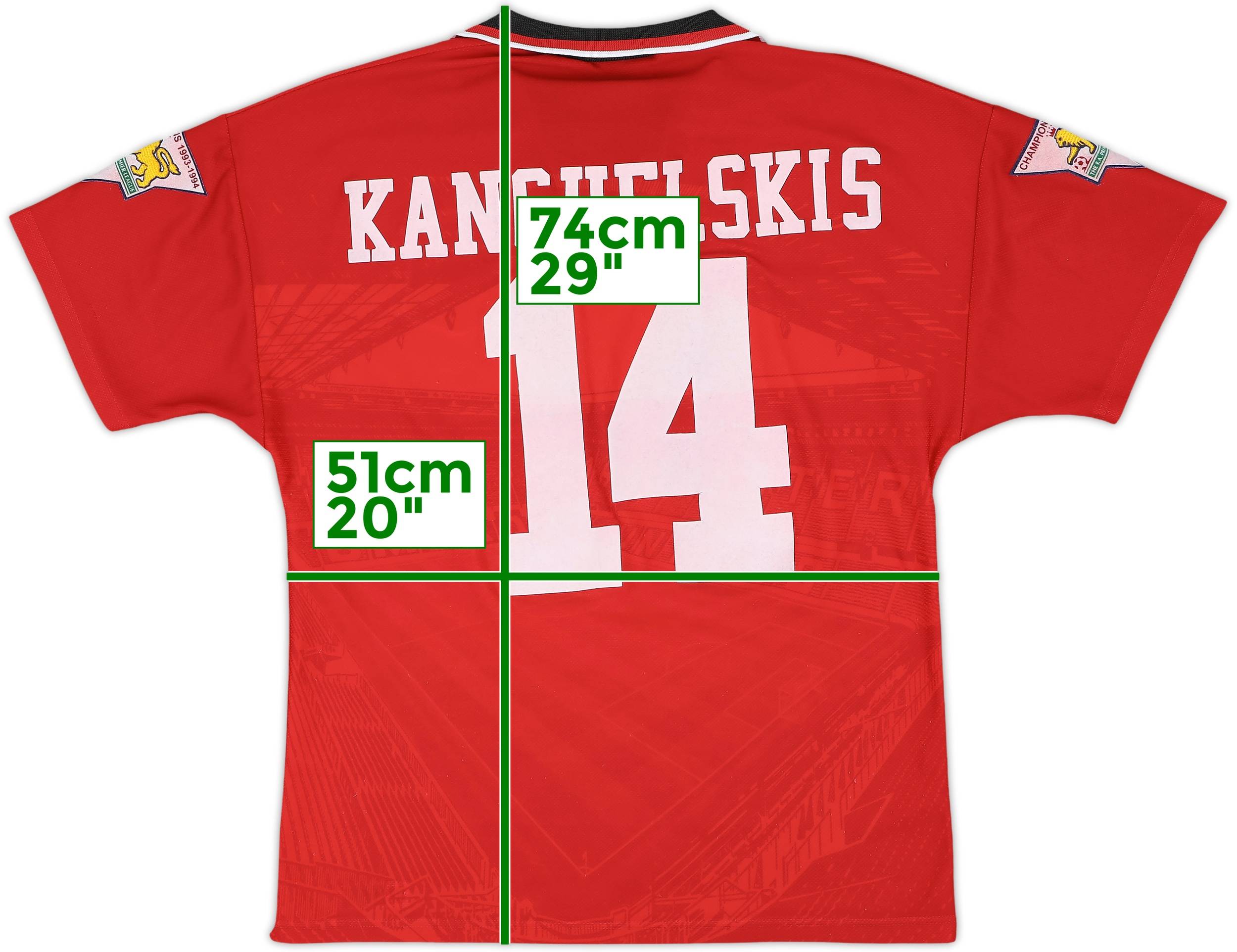 1994-96 Manchester United Home Shirt Kanchelskis #14 - 8/10 - (M)