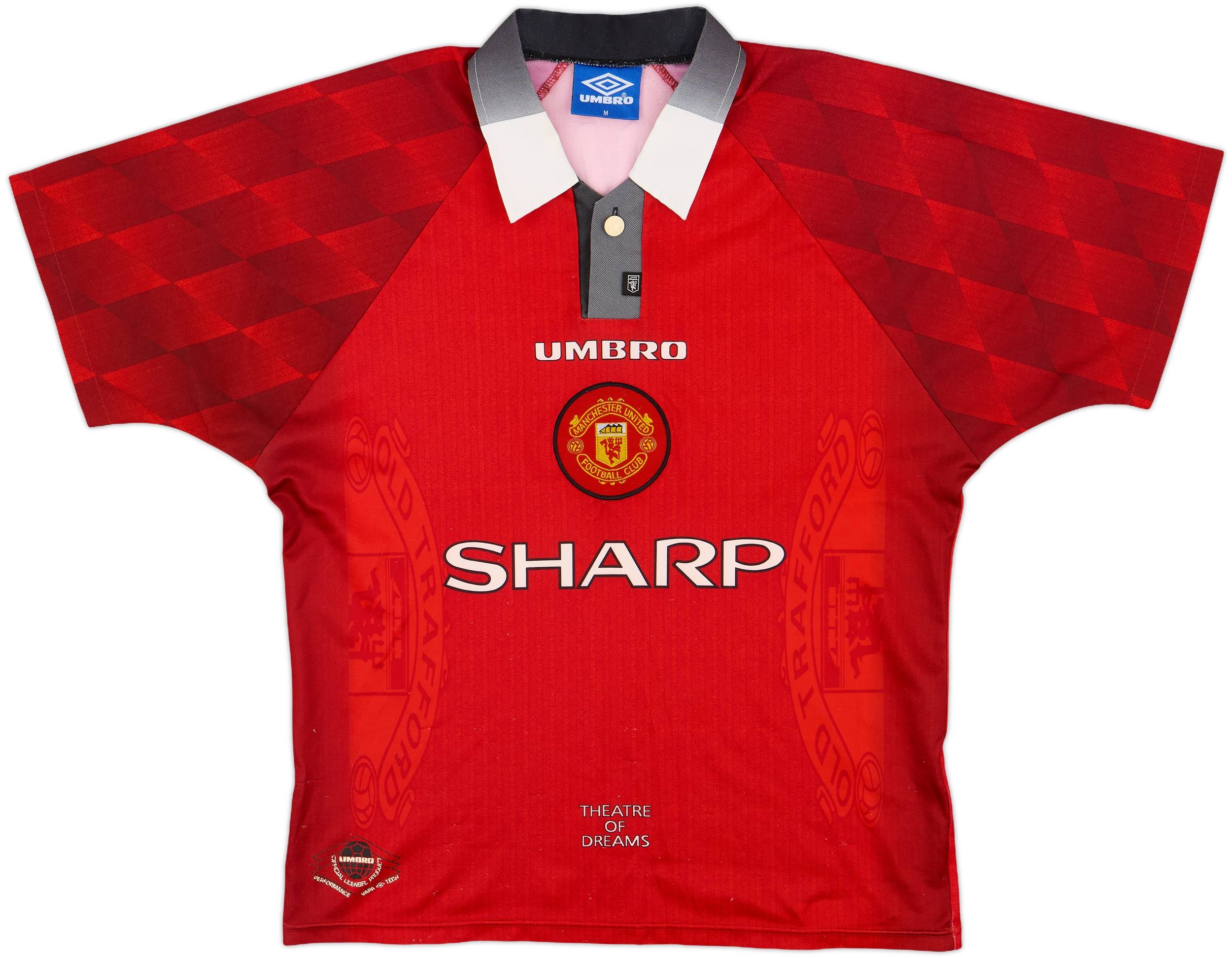 1996-98 Manchester United Home Shirt Cole #9 - 6/10 - (M)