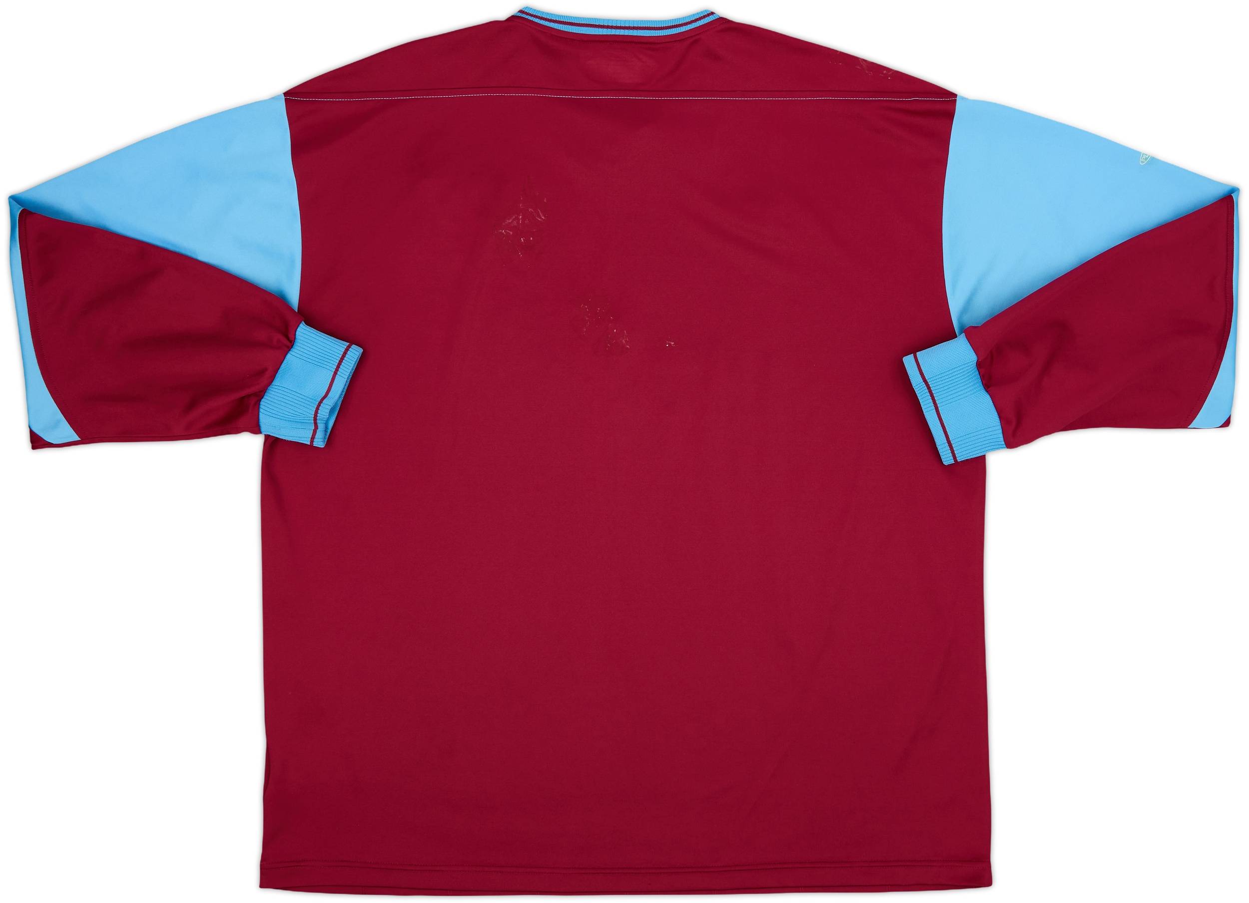 AntonFerdinand本人着用2003年WestHamウエアXL 2003-05 West Ham Home L/S Shirt - 7/10 - (XL)