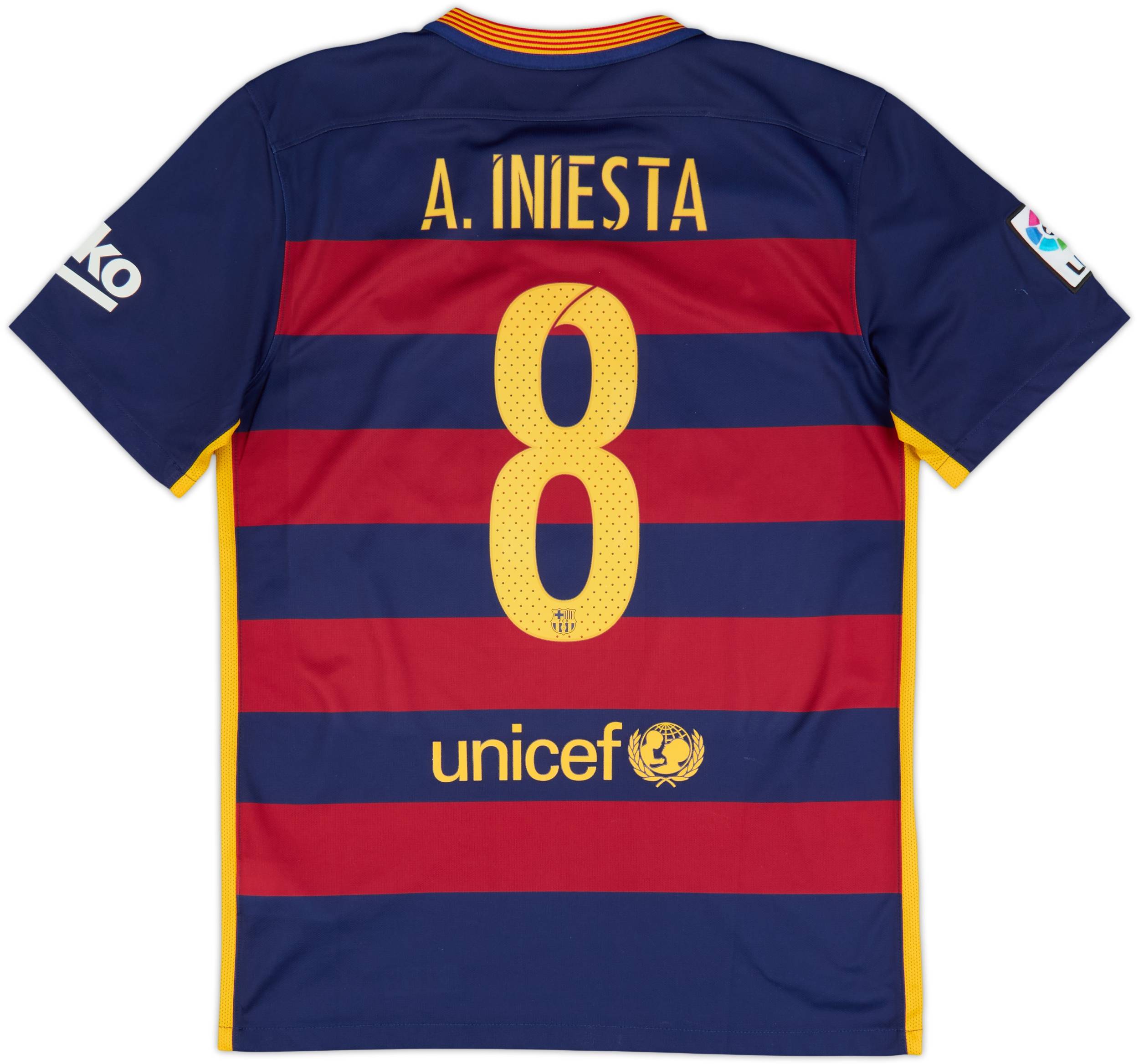 2015-16 Barcelona Home Shirt A.Iniesta #8 - 7/10 - (M)