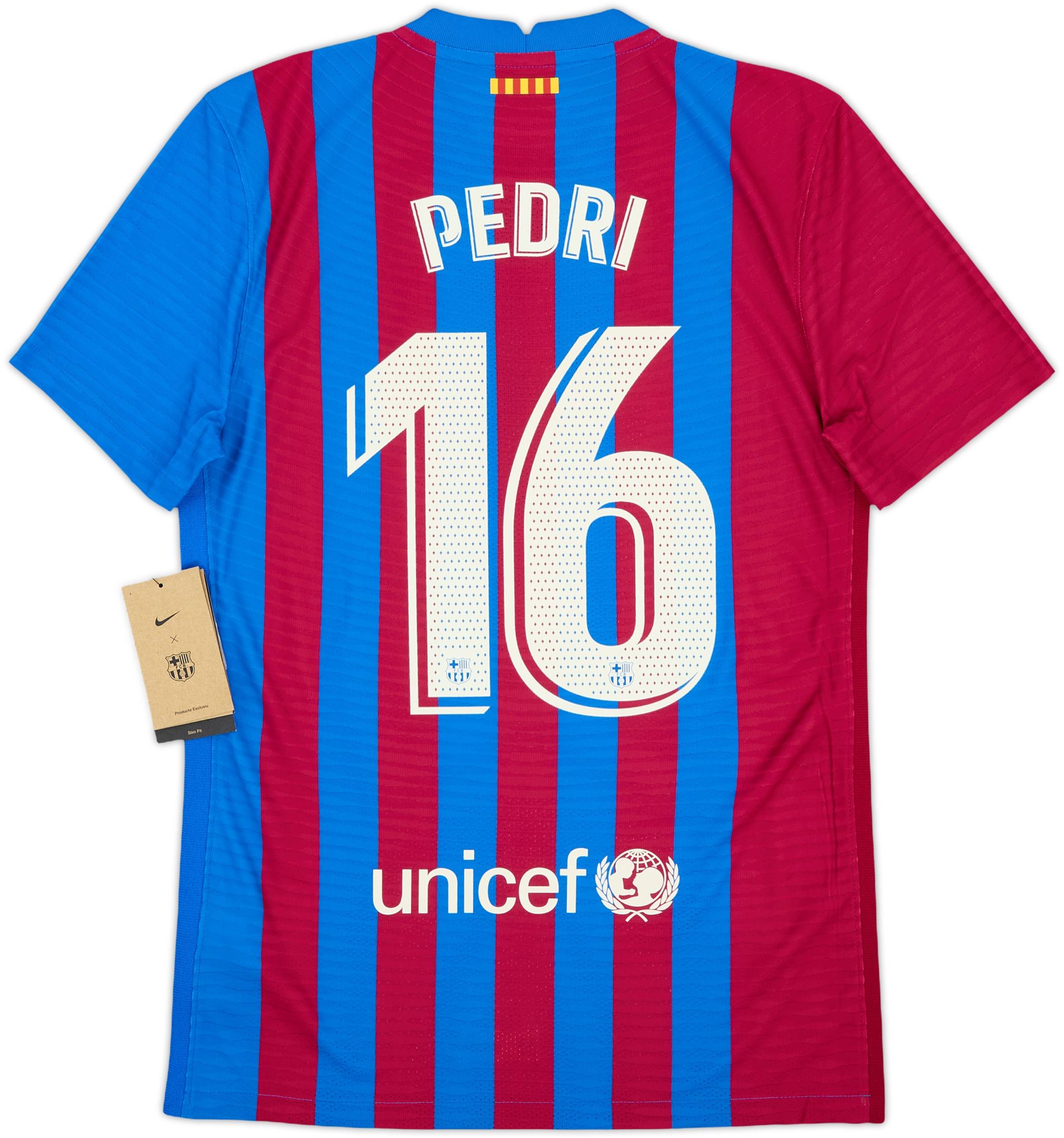 バルセロナ PEDRI 半袖 ユニフォーム 16 2021-22 Barcelona Authentic Home Shirt Pedri #16 (S)