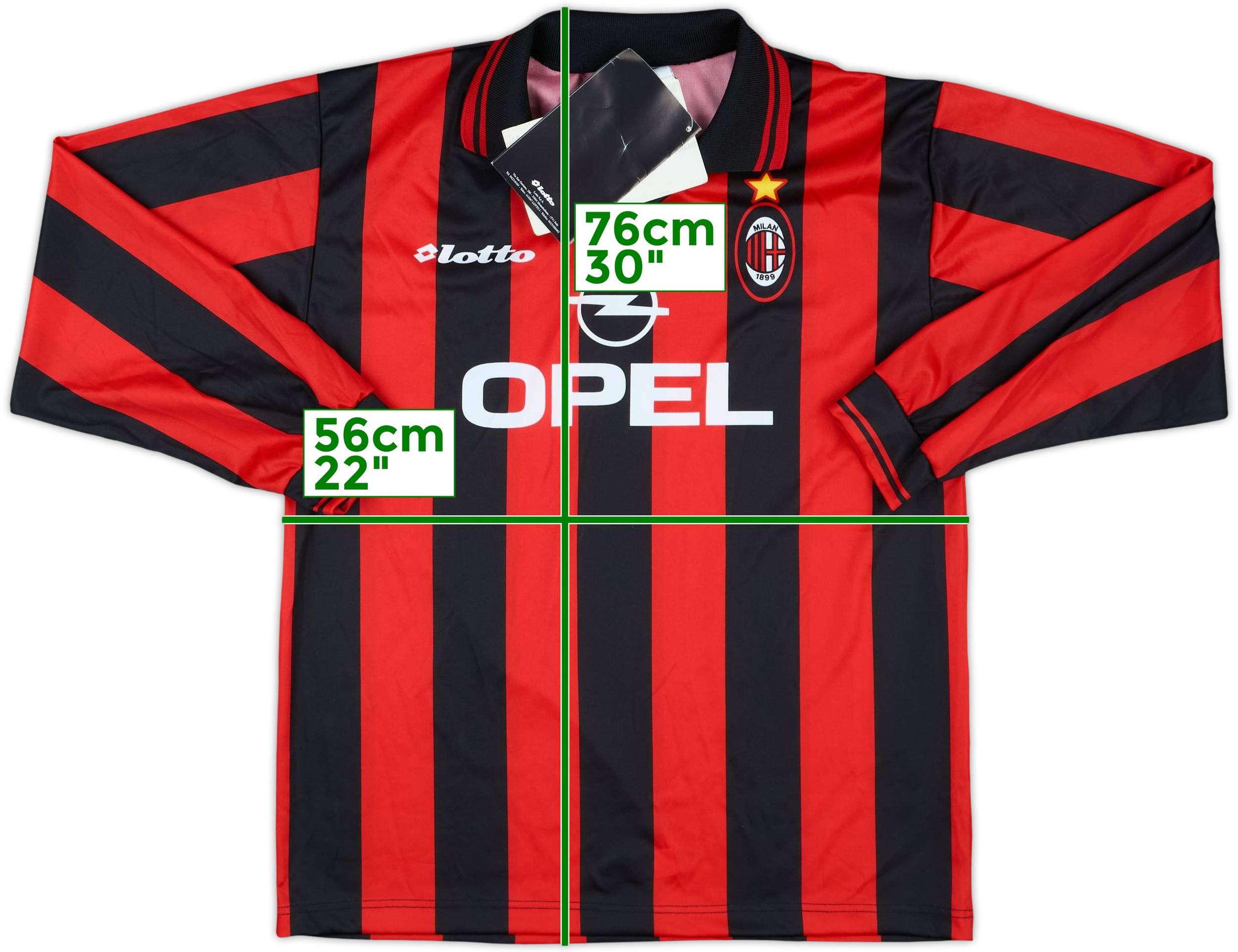 1997-98 AC Milan Basic Home L/S Shirt (L)