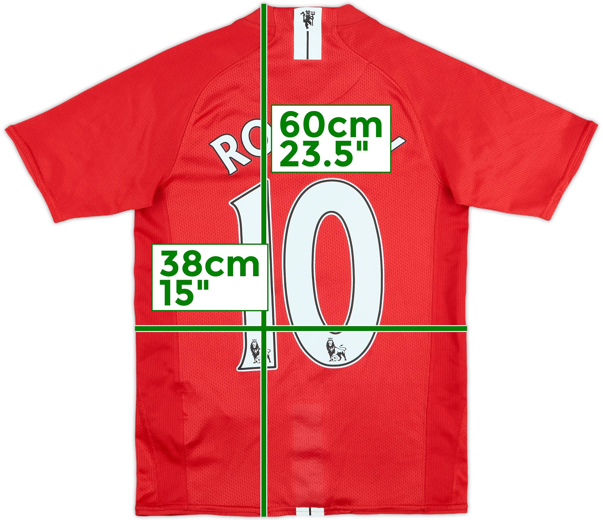MANCHESTER UNITED 07-09 ホームユニフォーム 2007-09 Manchester United Home Shirt Rooney #10 - 5/10 - (M