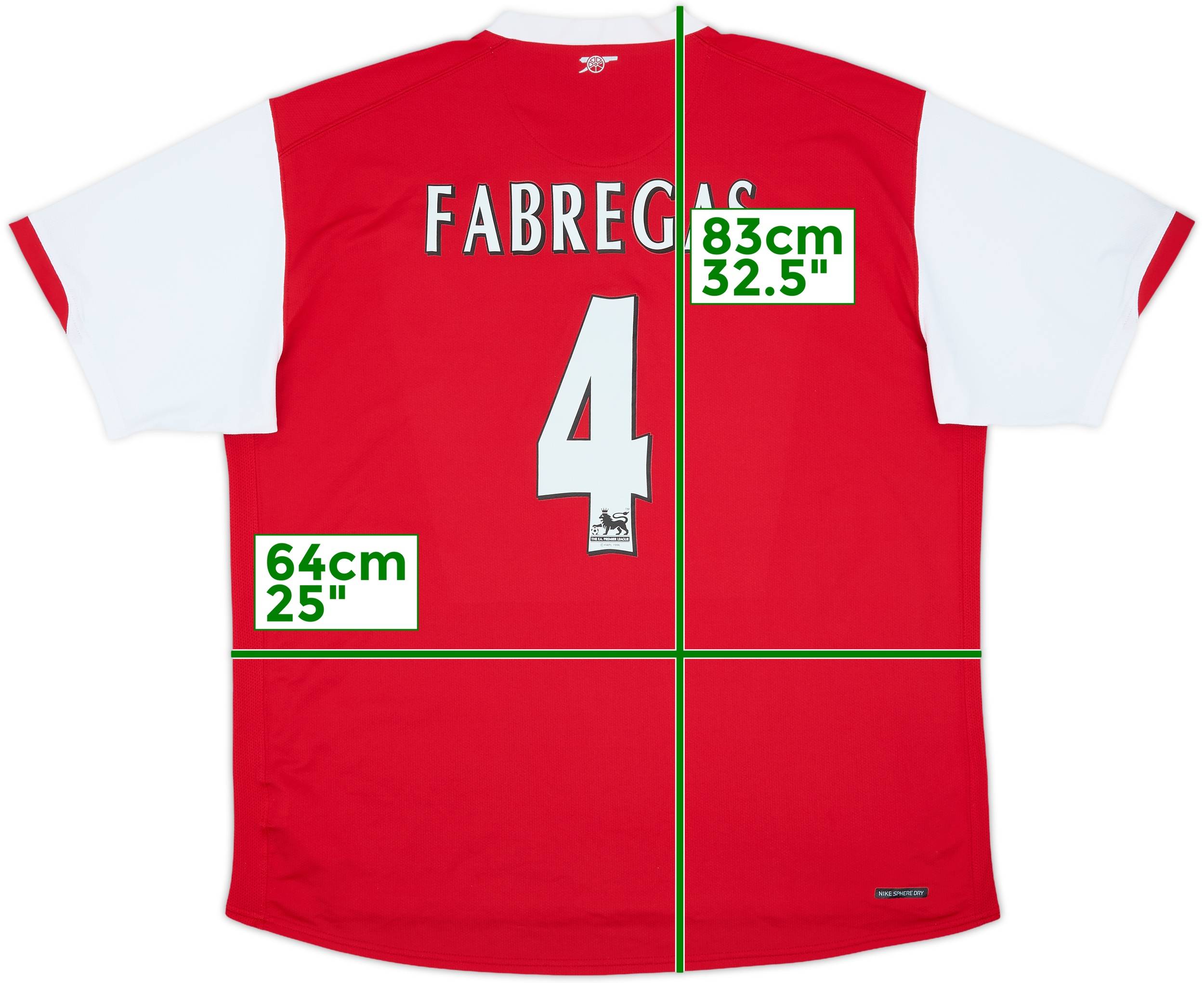 アーセナル　ユニフォーム（No.4 fabregas） 2008 Nike Arsenal Home Soccer Cesc Fabregas Men XL London