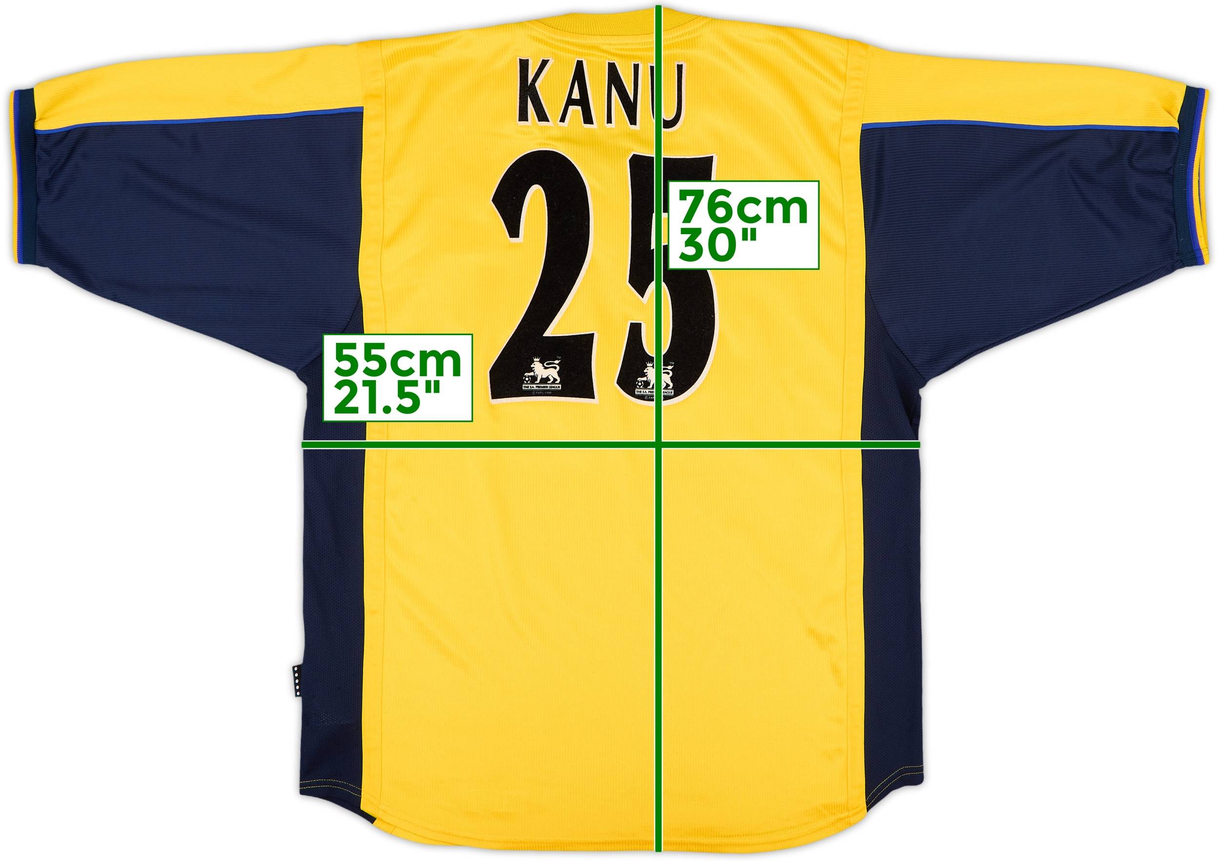 1999-01 Arsenal Away Shirt Kanu #25 - 8/10 - (L)