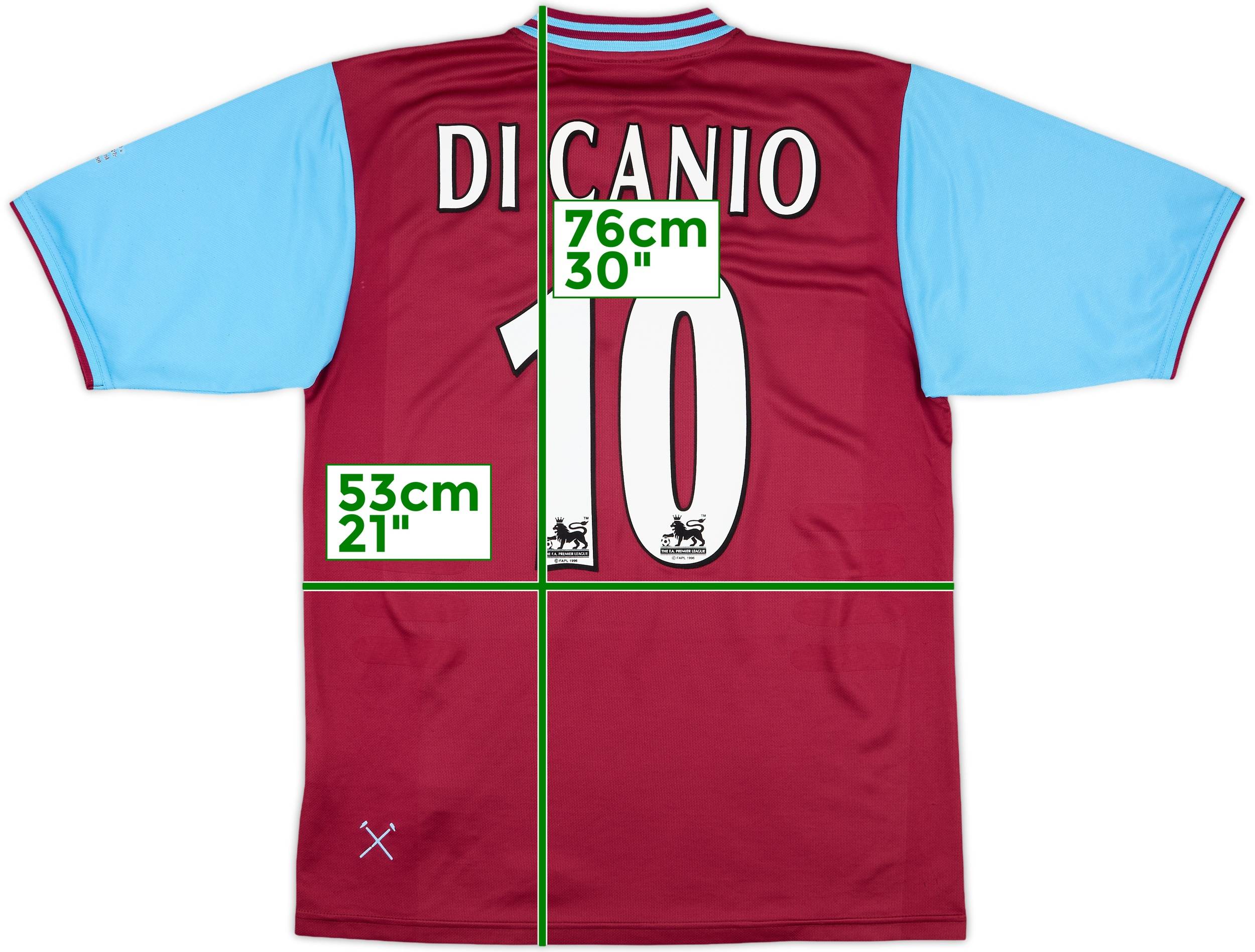 2001-03 West Ham Home Shirt Di Canio #10 - 8/10 - (L)
