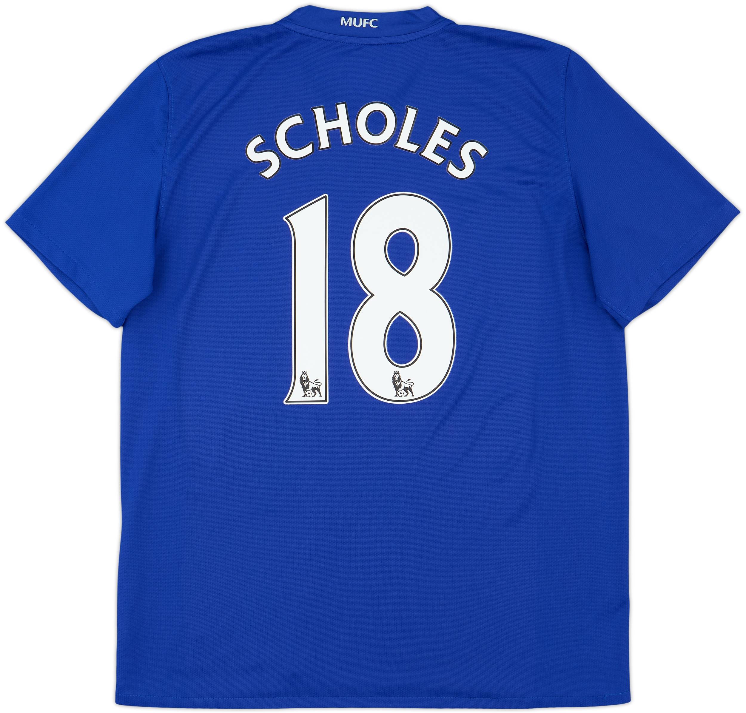 Manchester United 07/08 L パッチ付き スコールズ18 2007-08 Manchester United Away Shirt Scholes #18