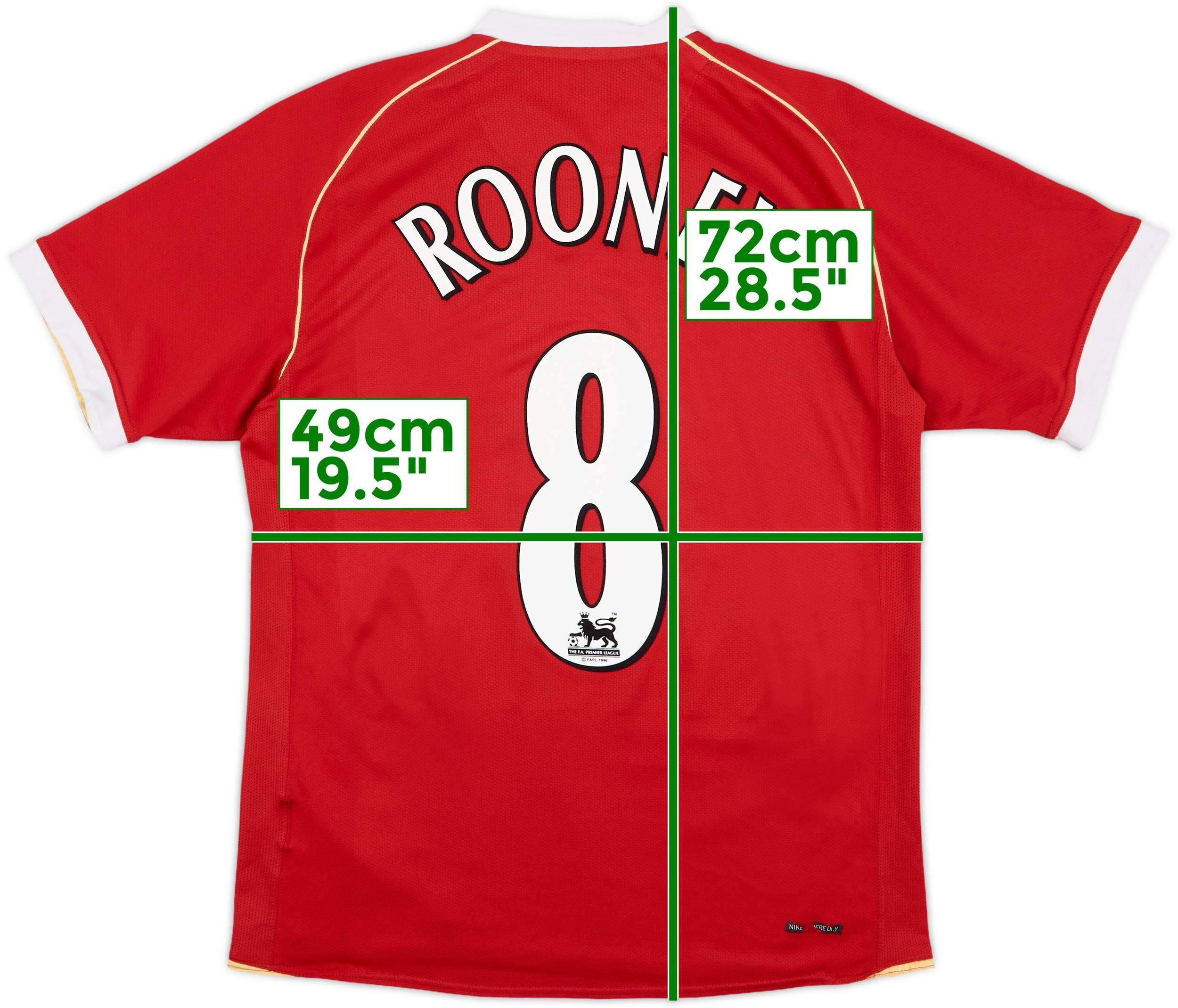 2006-07 Manchester United Home Shirt Rooney #8 - 6/10 - (XL.Boys)