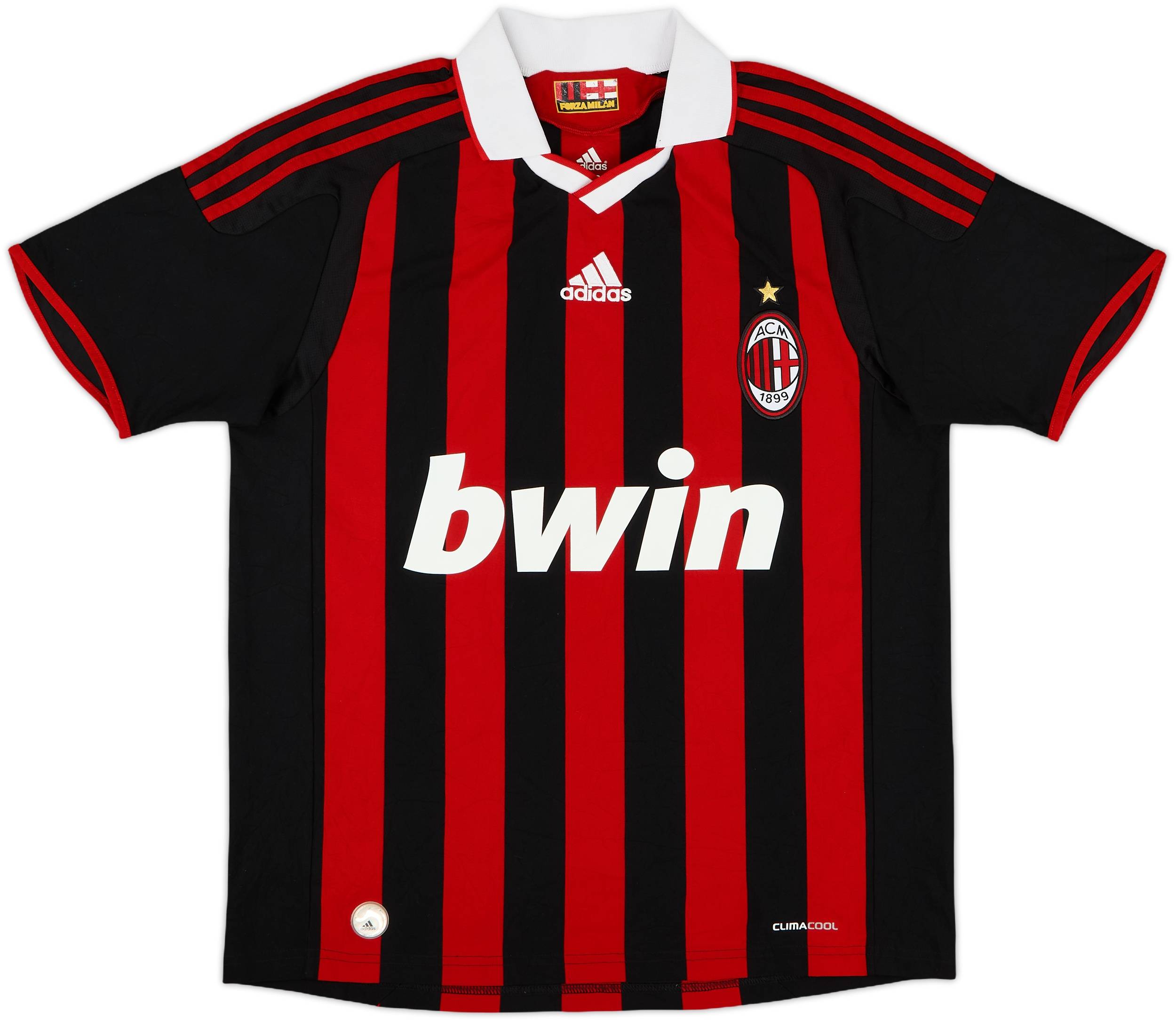 2009-10 AC Milan Home Shirt Ronaldinho #80 - 6/10 - (XL.Boys)
