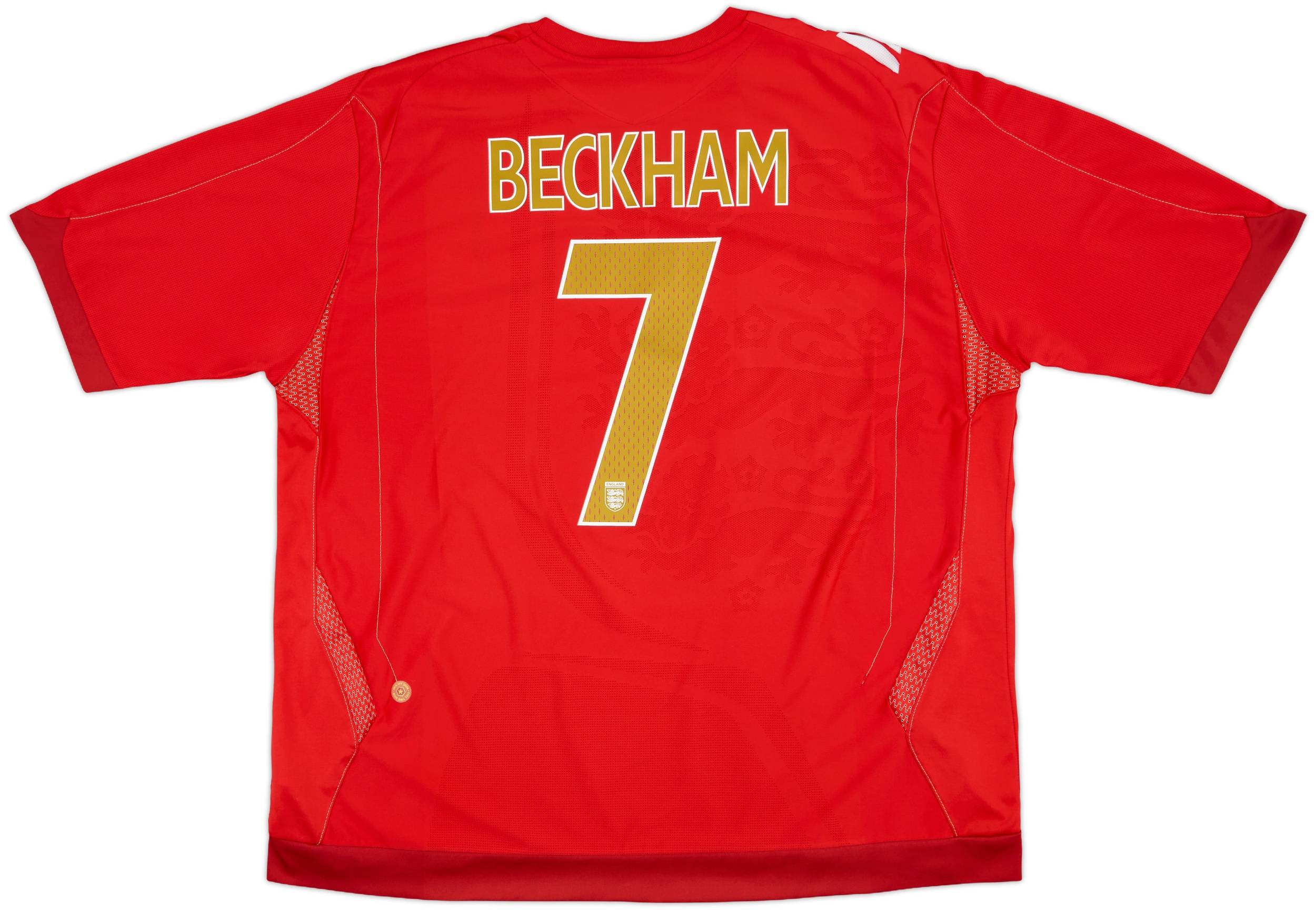 2006-08 England Away Shirt Beckham #7 - 8/10 - (3XL)
