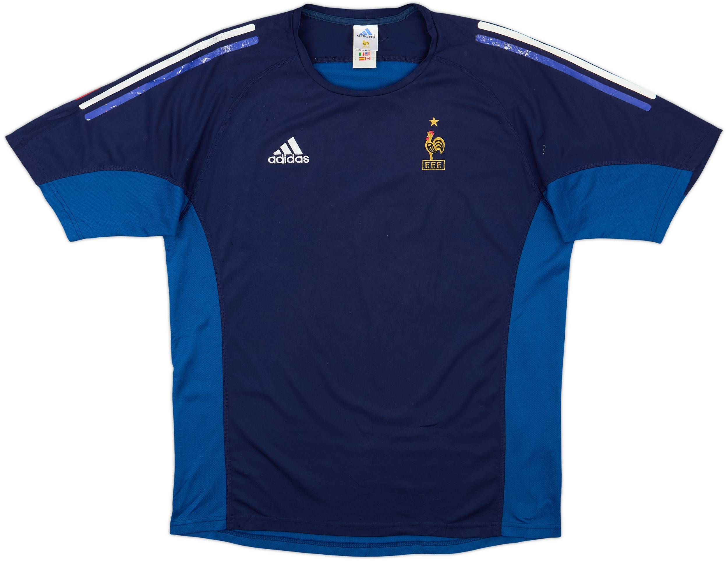 y*n様 adidas 2002フランス　Tシャツ 2002-04 France adidas Training Shirt - 6/10 - (L/XL)