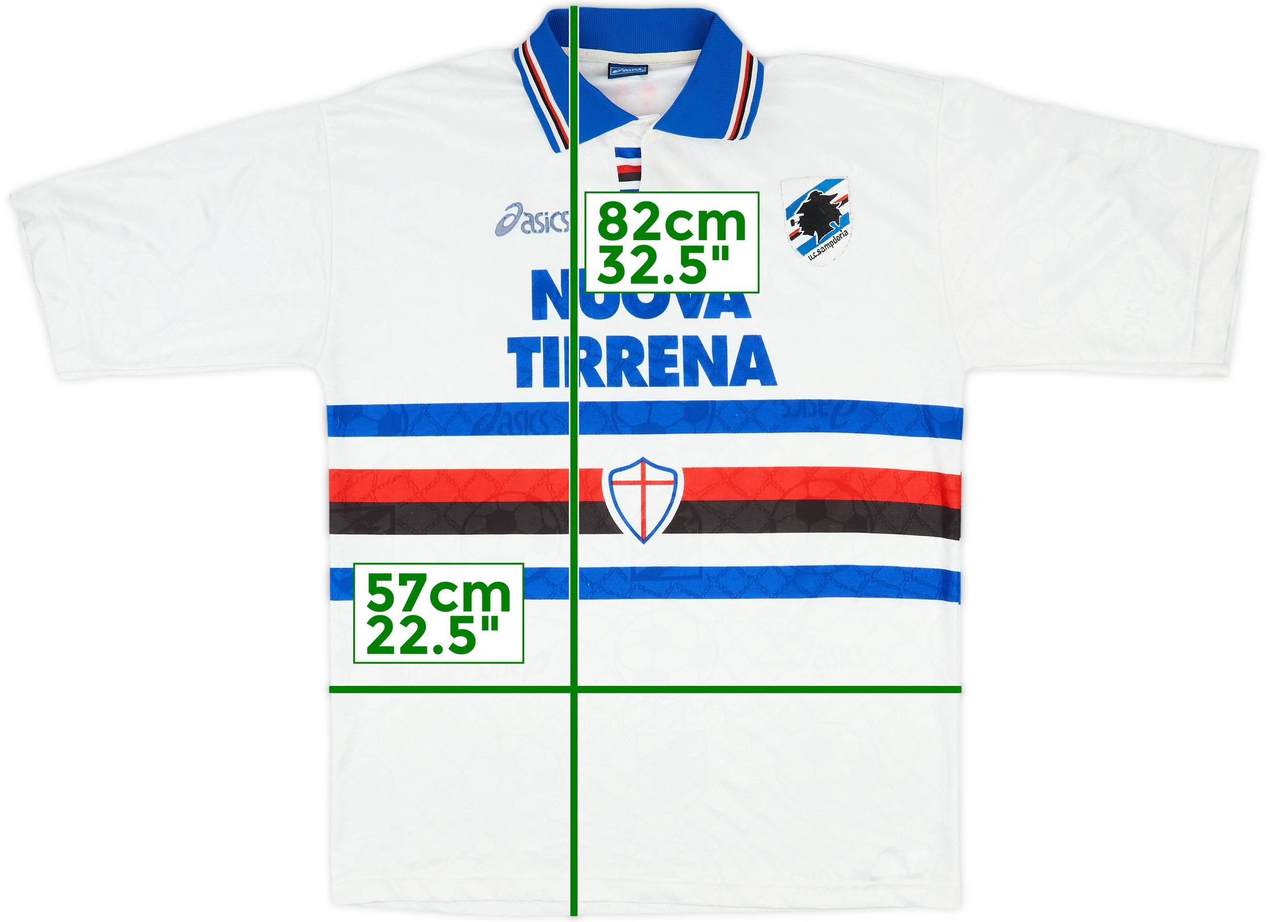 Vtg 95/96 asics × Sampdoria Game Shirts 1995-96 Sampdoria Maglia Samp For Peace Asics XL (Top) SHIRT