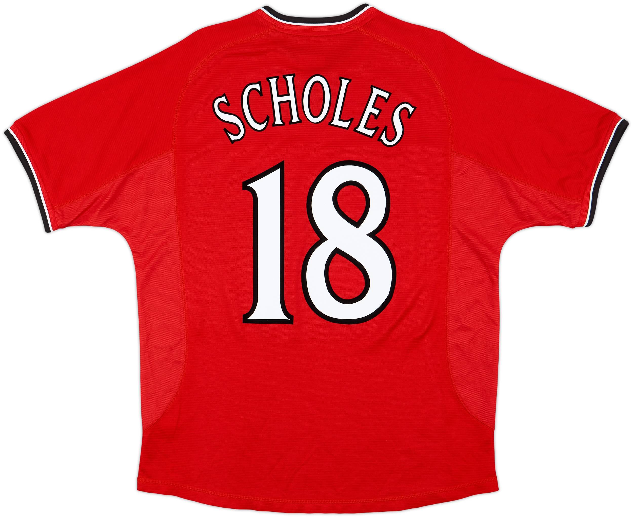 2000-02 Manchester United Home Shirt Scholes #18 - 10/10 - (L)