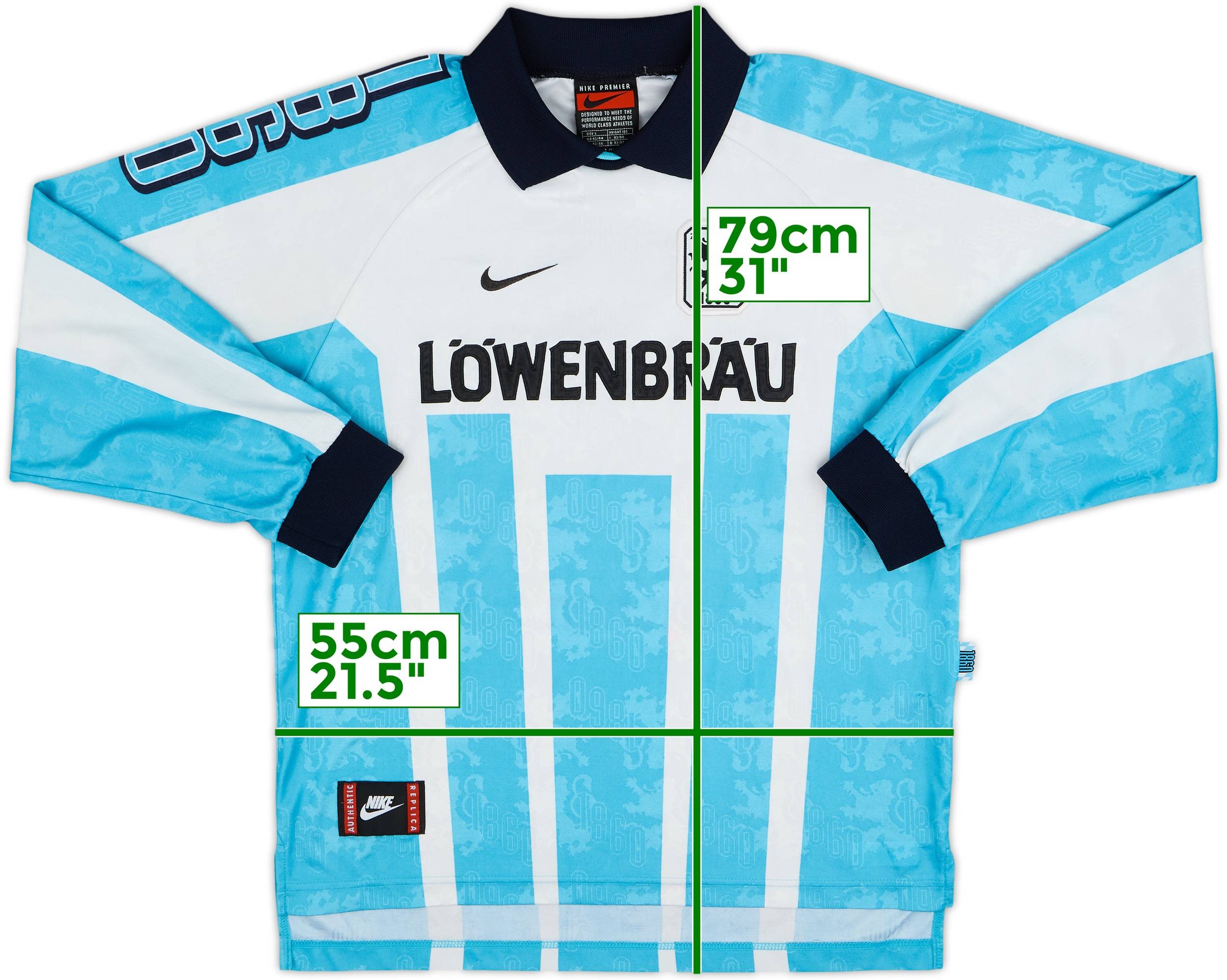 1996-97 1860 Munich Home L/S Shirt #7 - 6/10 - (L)