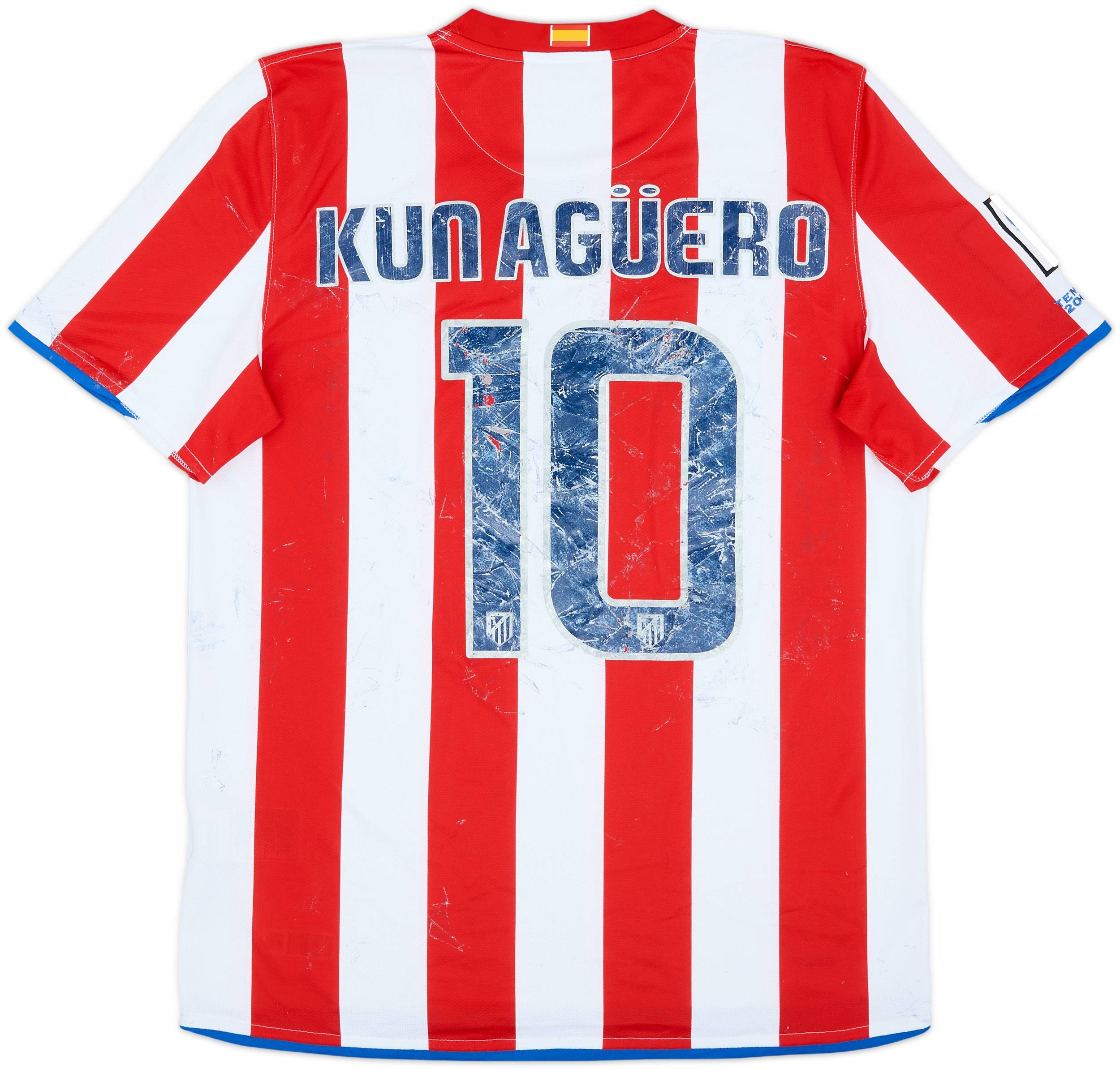 アトレティコ・マドリード KUN AGÜERO 10 シャツ 2008-09 Atletico Madrid Home Shirt Kun Aguero #10 - 4/10 - (L)