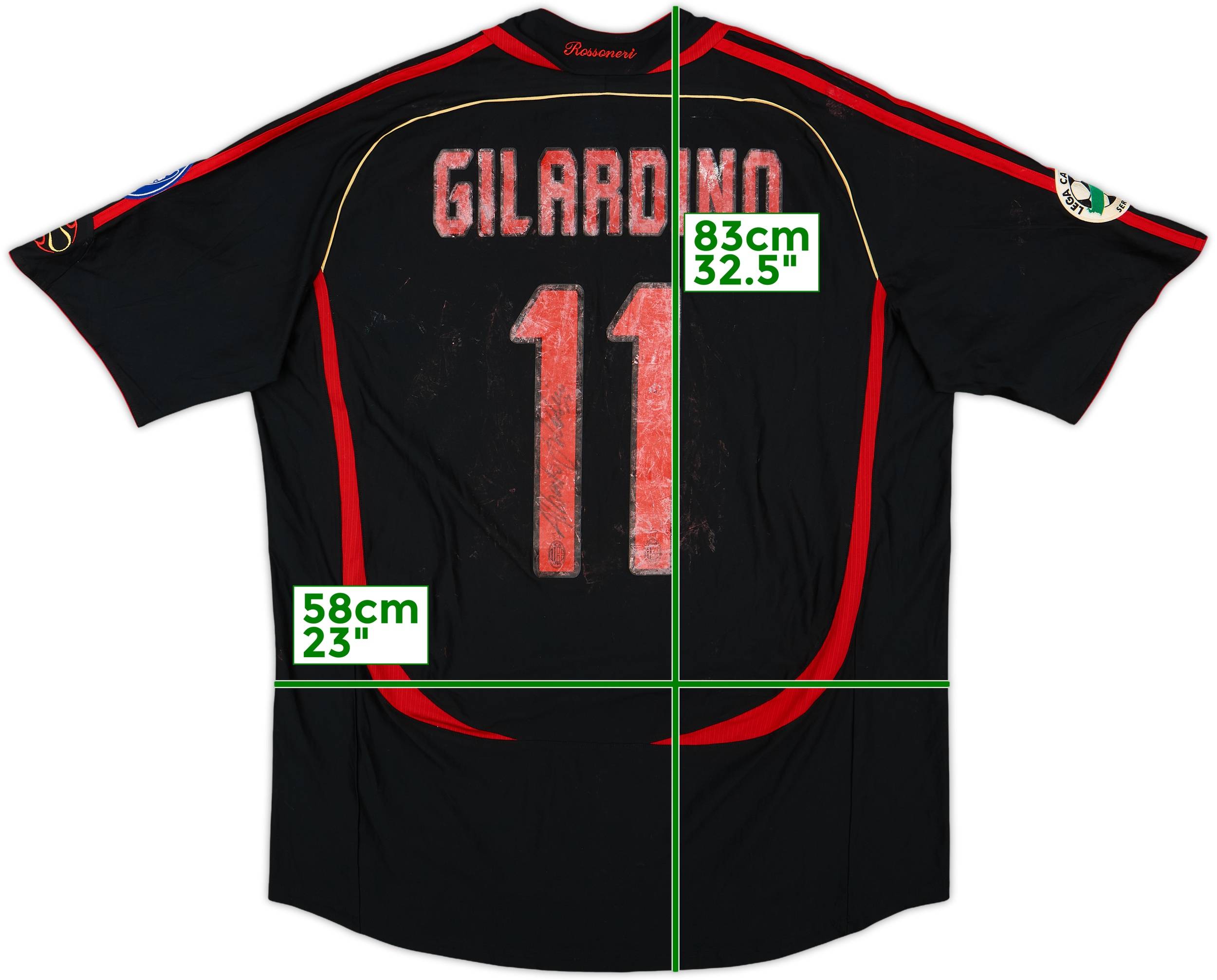 2006-07 AC Milan Signed Third Shirt Gilardino #11 - 3/10 - (XL)