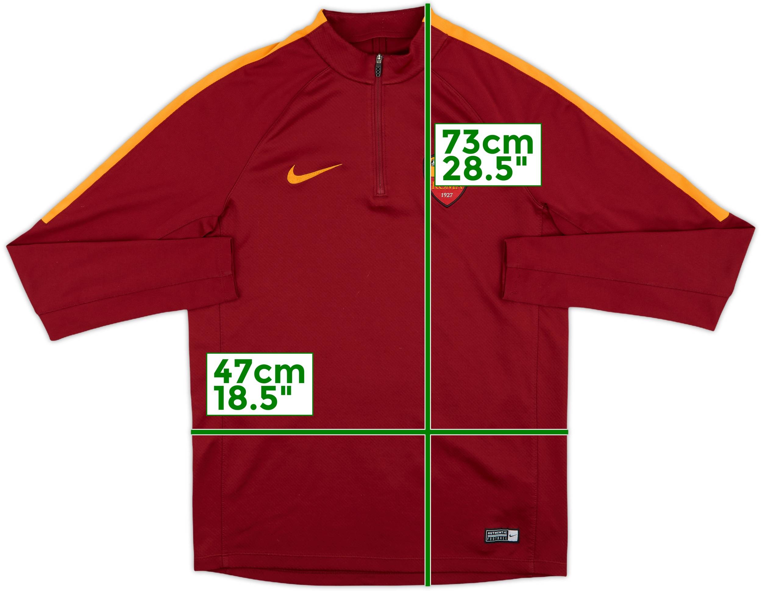 2017-18 Roma Nike 1/4 Zip Training Top - 9/10 - (M)