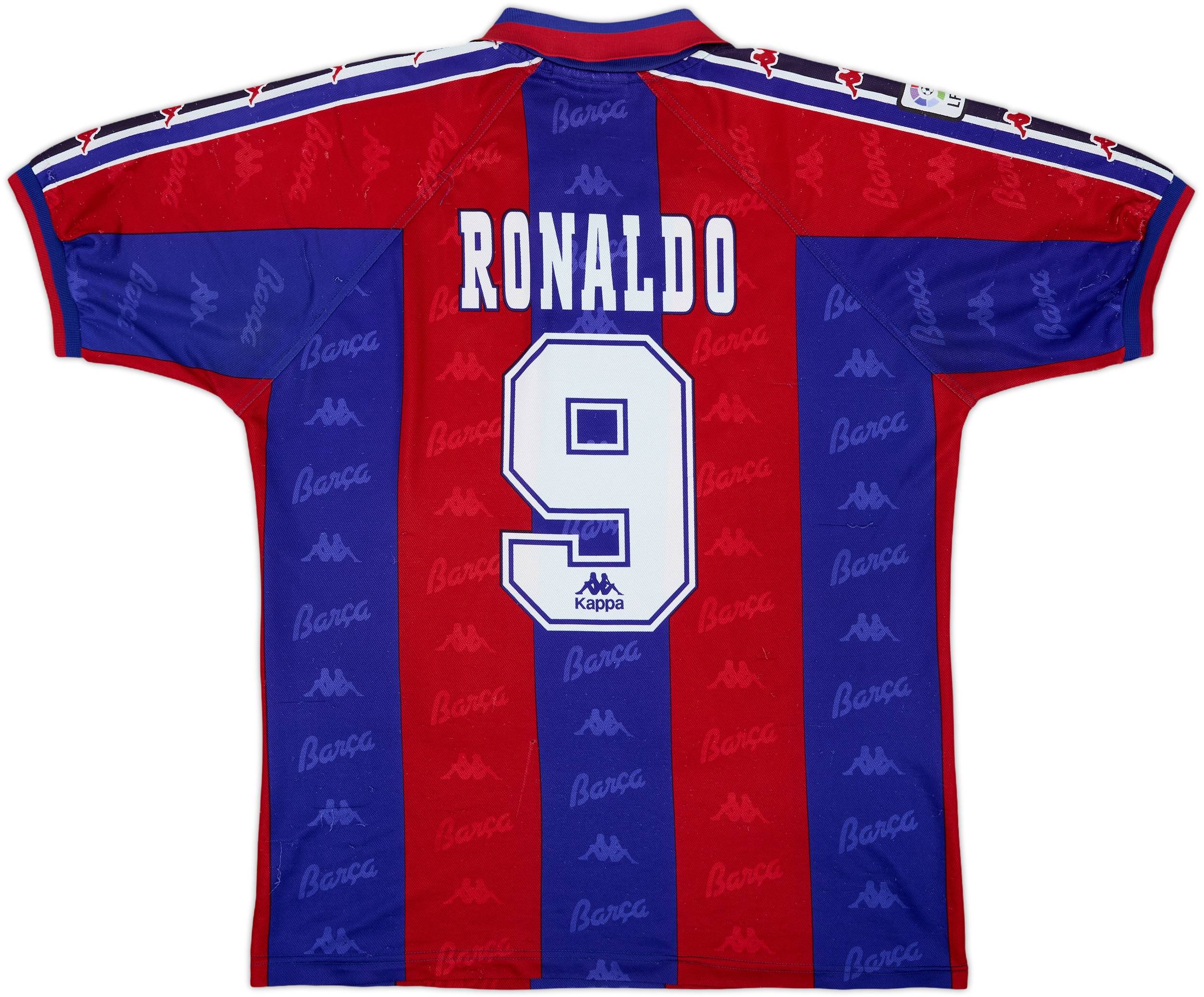 1995-97 Barcelona Home Shirt Ronaldo #9 - 6/10 - (M)