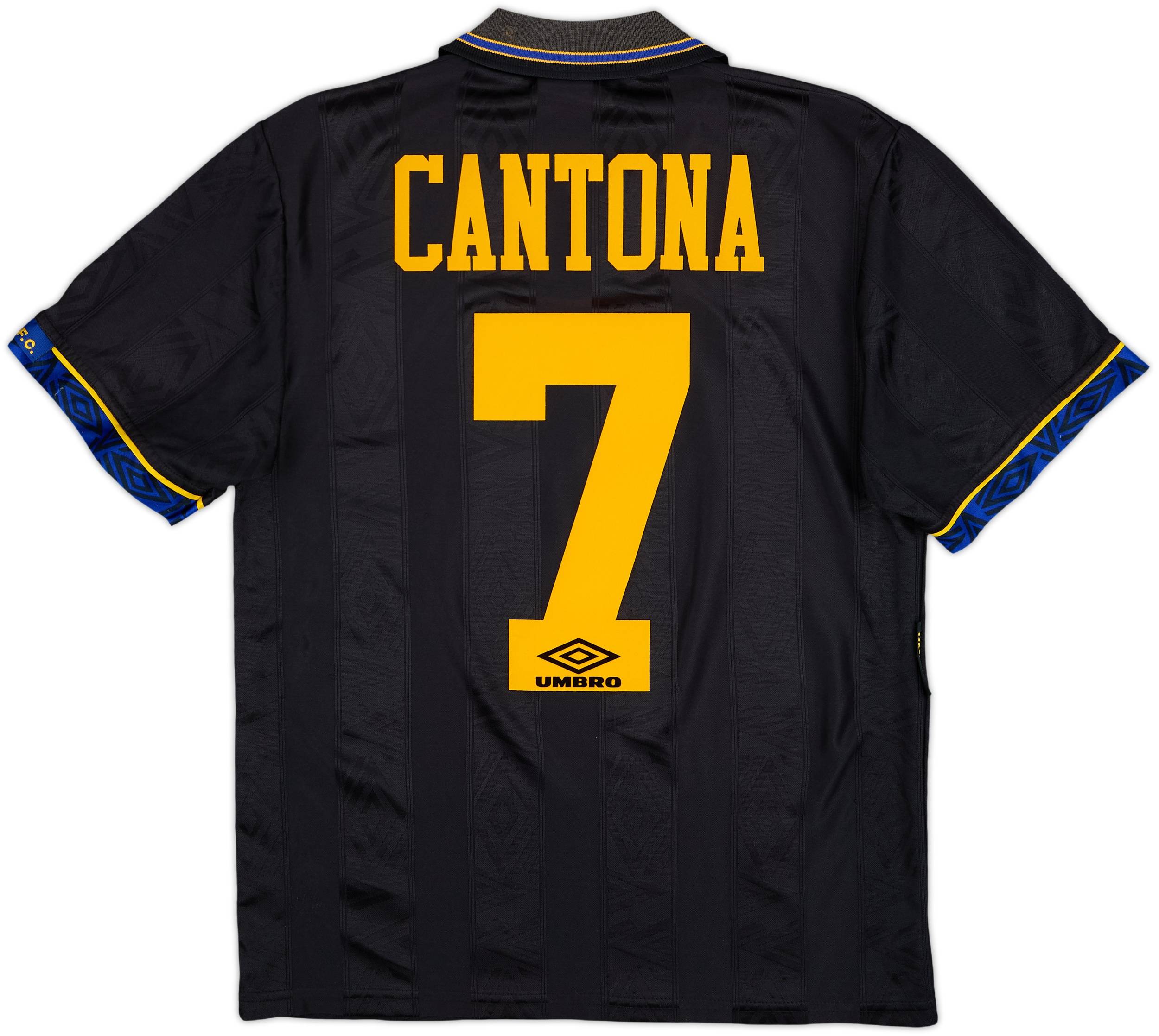 【93/95 Awayモデル】E・カントナ ＃７ マンチェスターユナイテッド 1993-95 Manchester United Away Shirt Cantona #7 - 7/10 - (S)