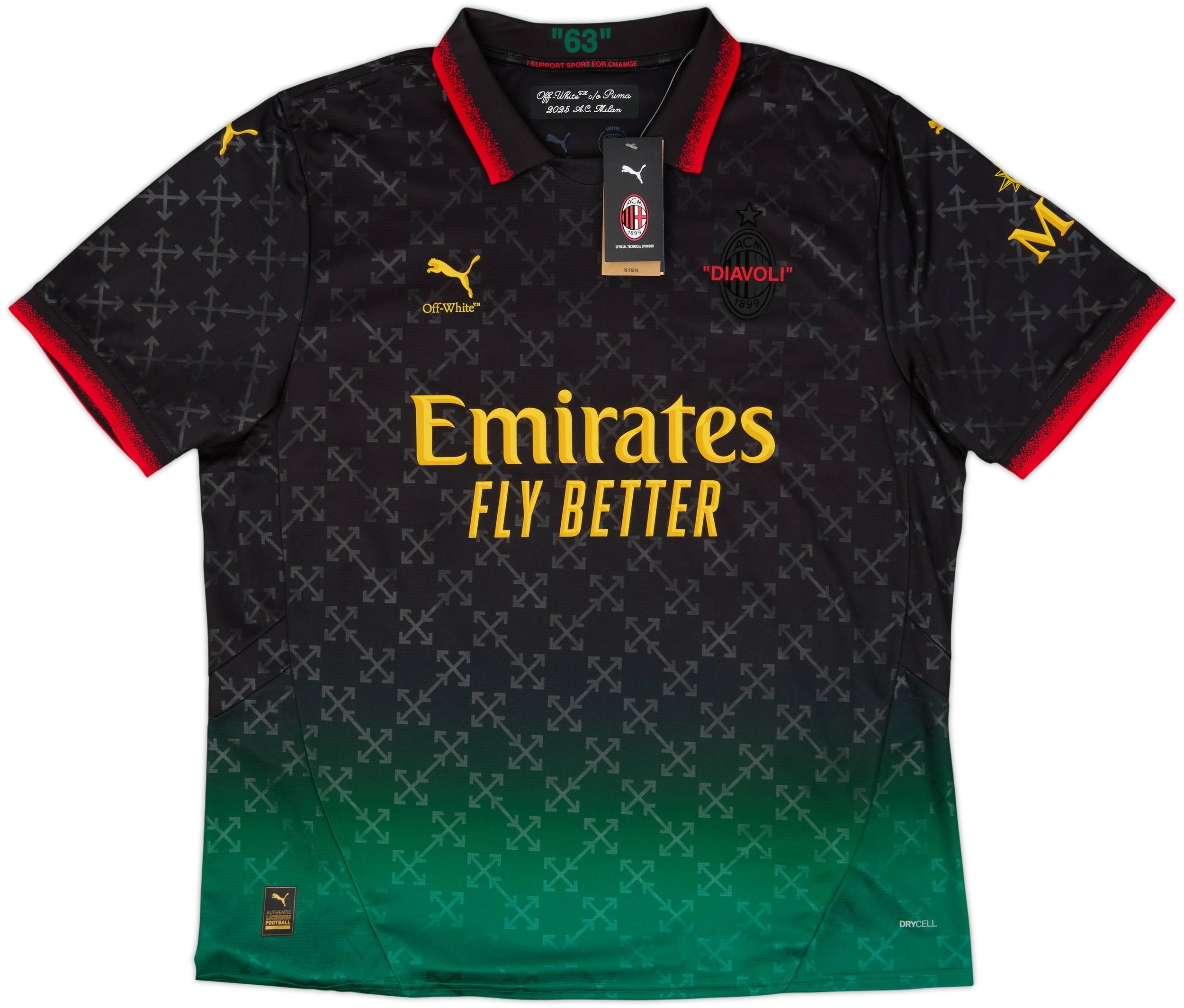 2024-25 AC Milan x Off White Fourth Shirt Rafa Leao #10 (XL)