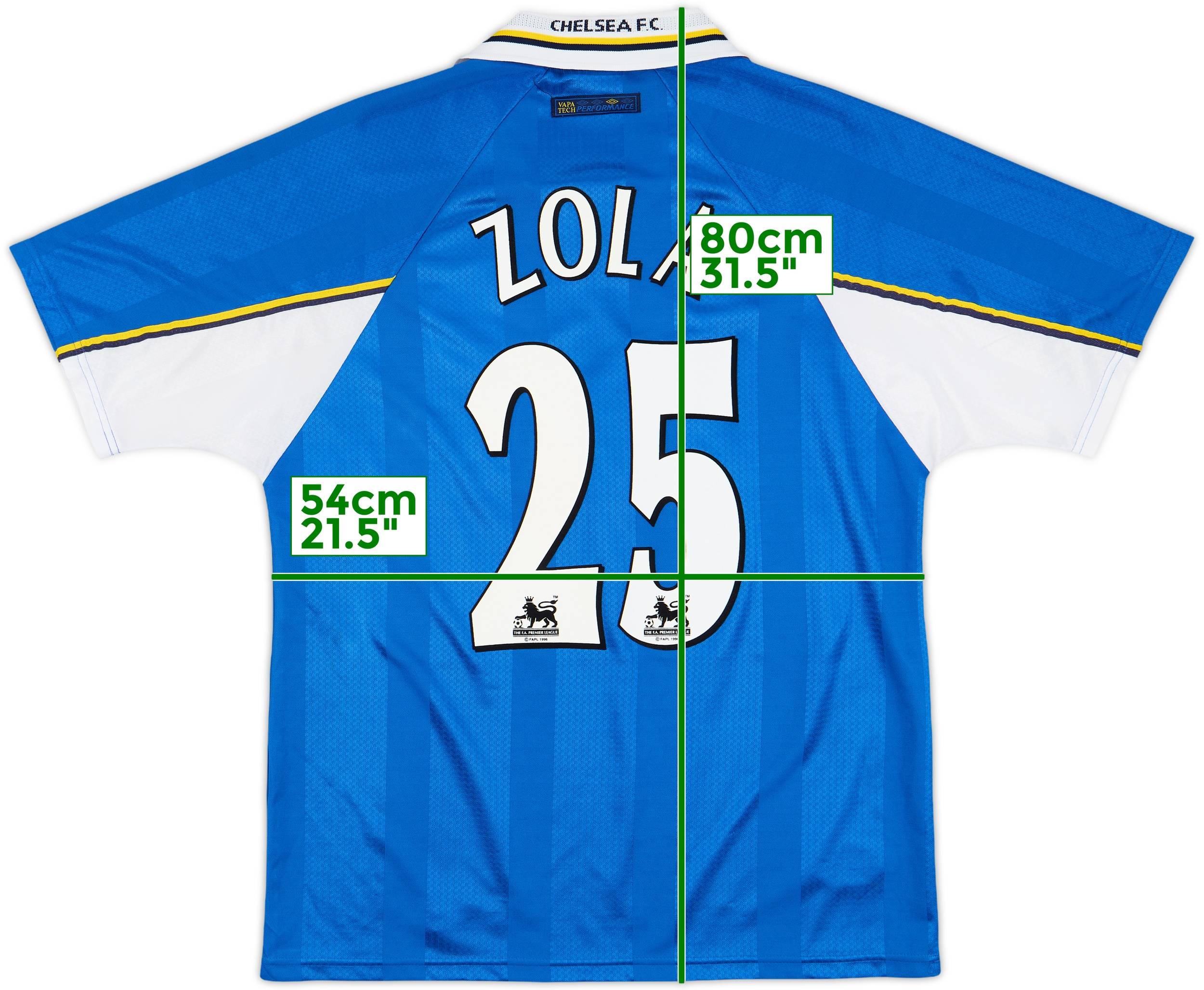 1997-99 Chelsea Home Shirt Zola #25 - 8/10 - (L)