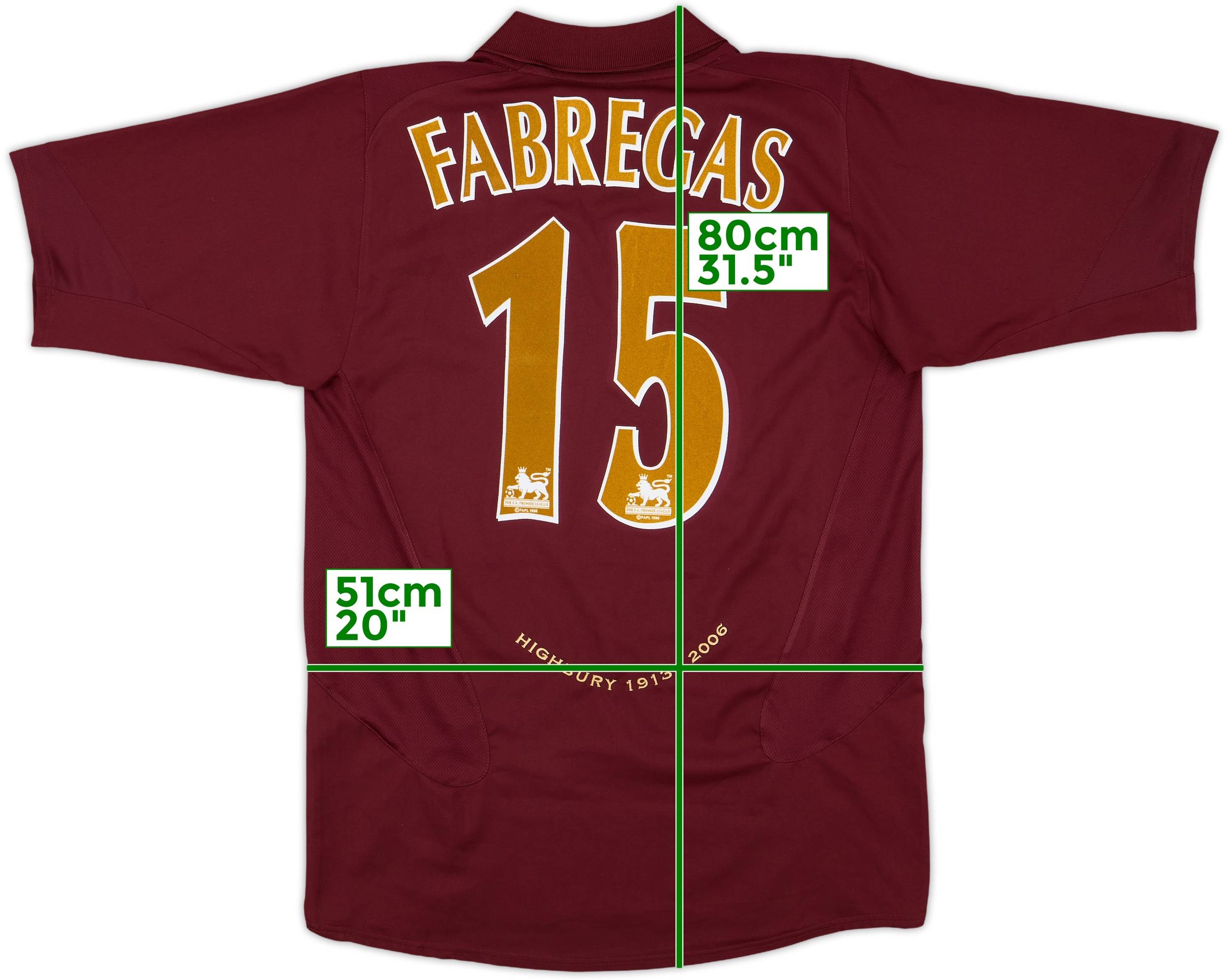 2005-06 Arsenal Home Shirt Fabregas #15 - 8/10 - (M)