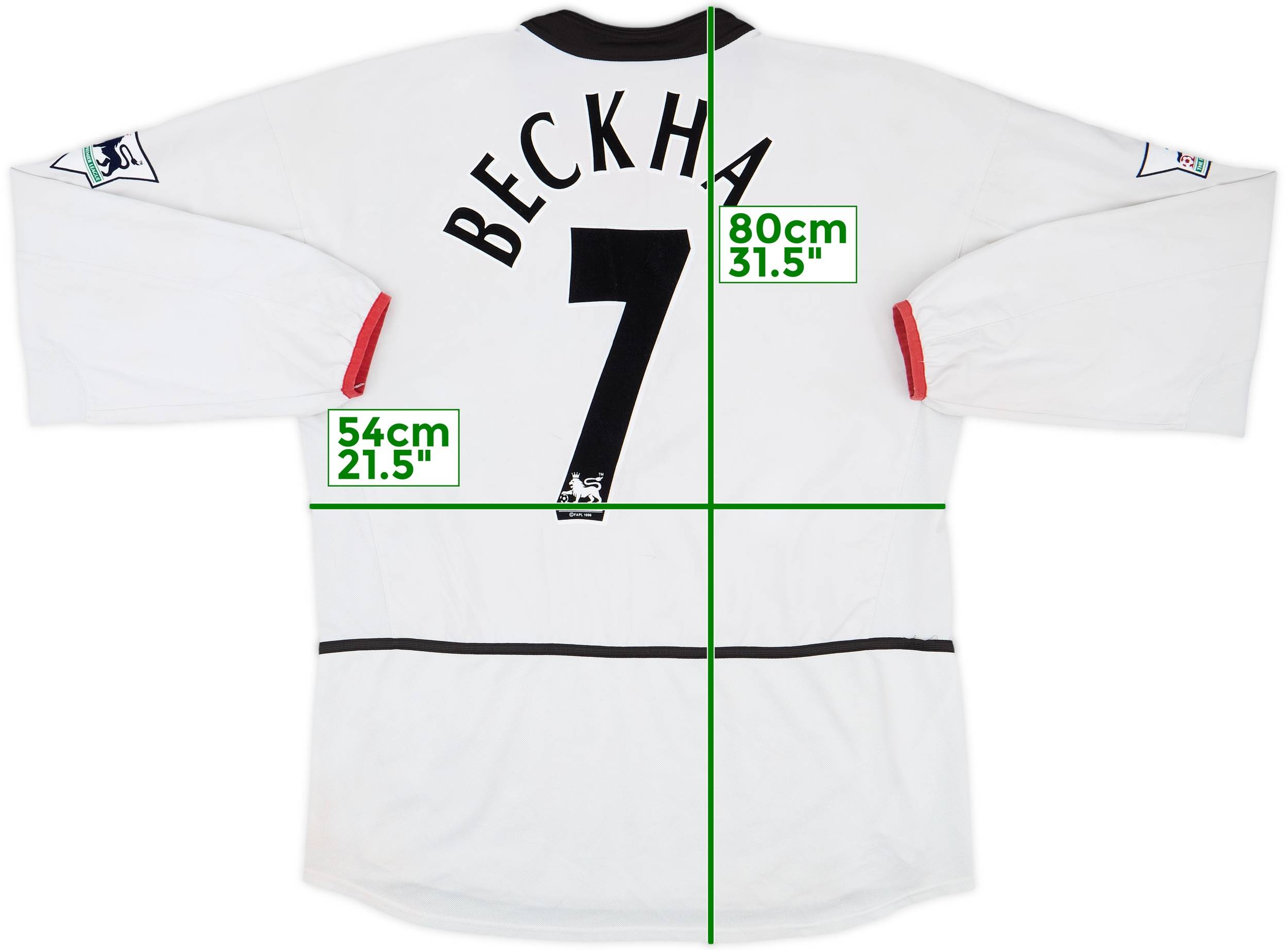 2002-03 Manchester United Away L/S Shirt Beckham #7 - 5/10 - (L)