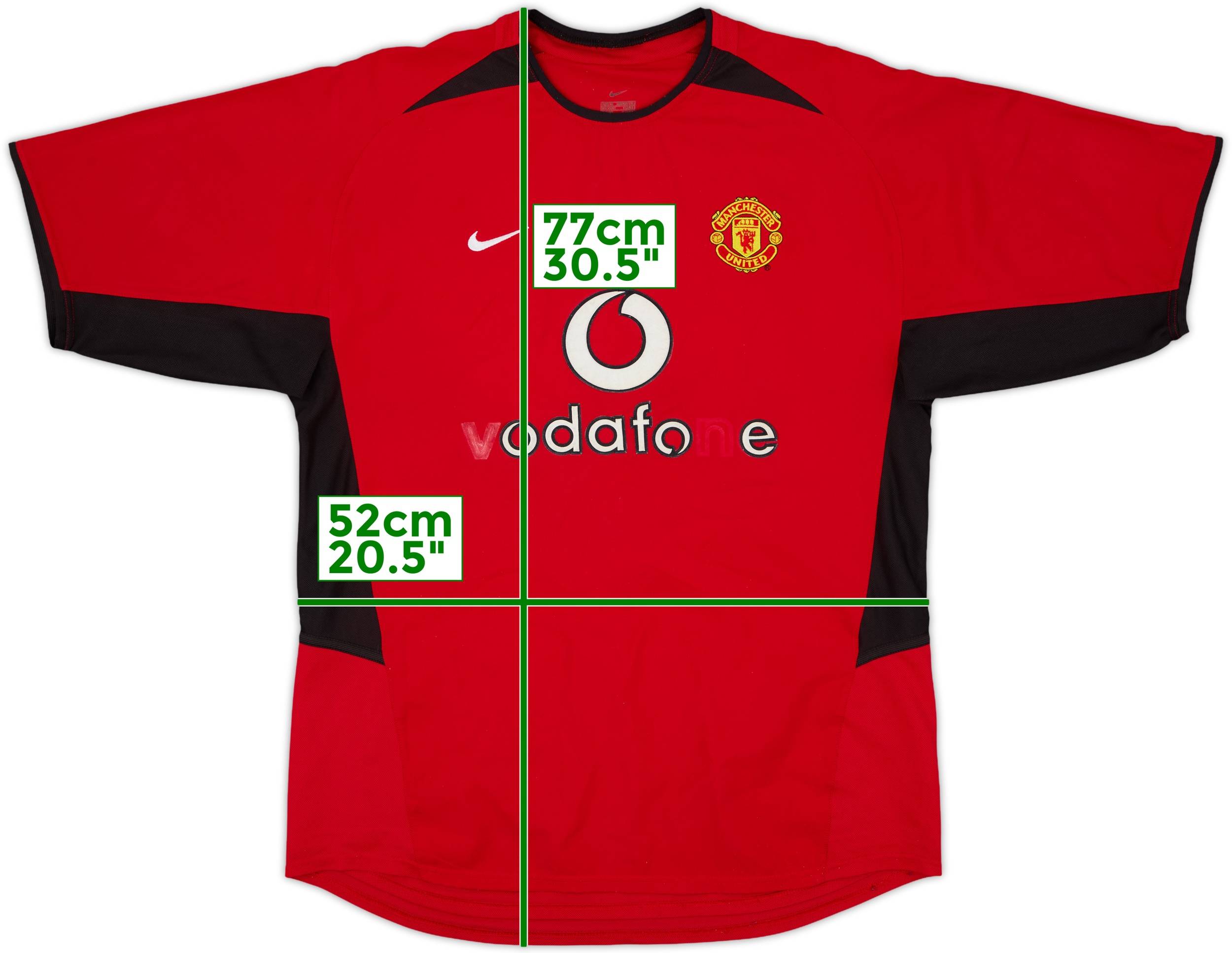 Manchester united 2002〜03 記念tシャツ 2002-04 Manchester United Home Shirt - 4/10 - (M)
