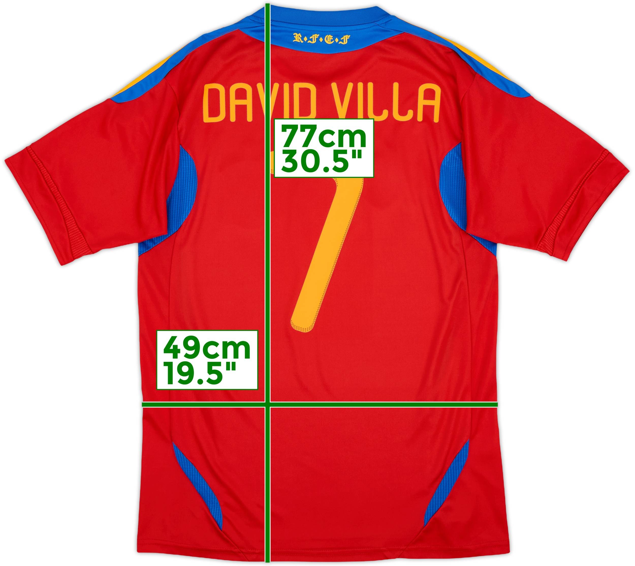 2010-11 Spain Home Shirt David Villa #7 - 9/10 - (M)