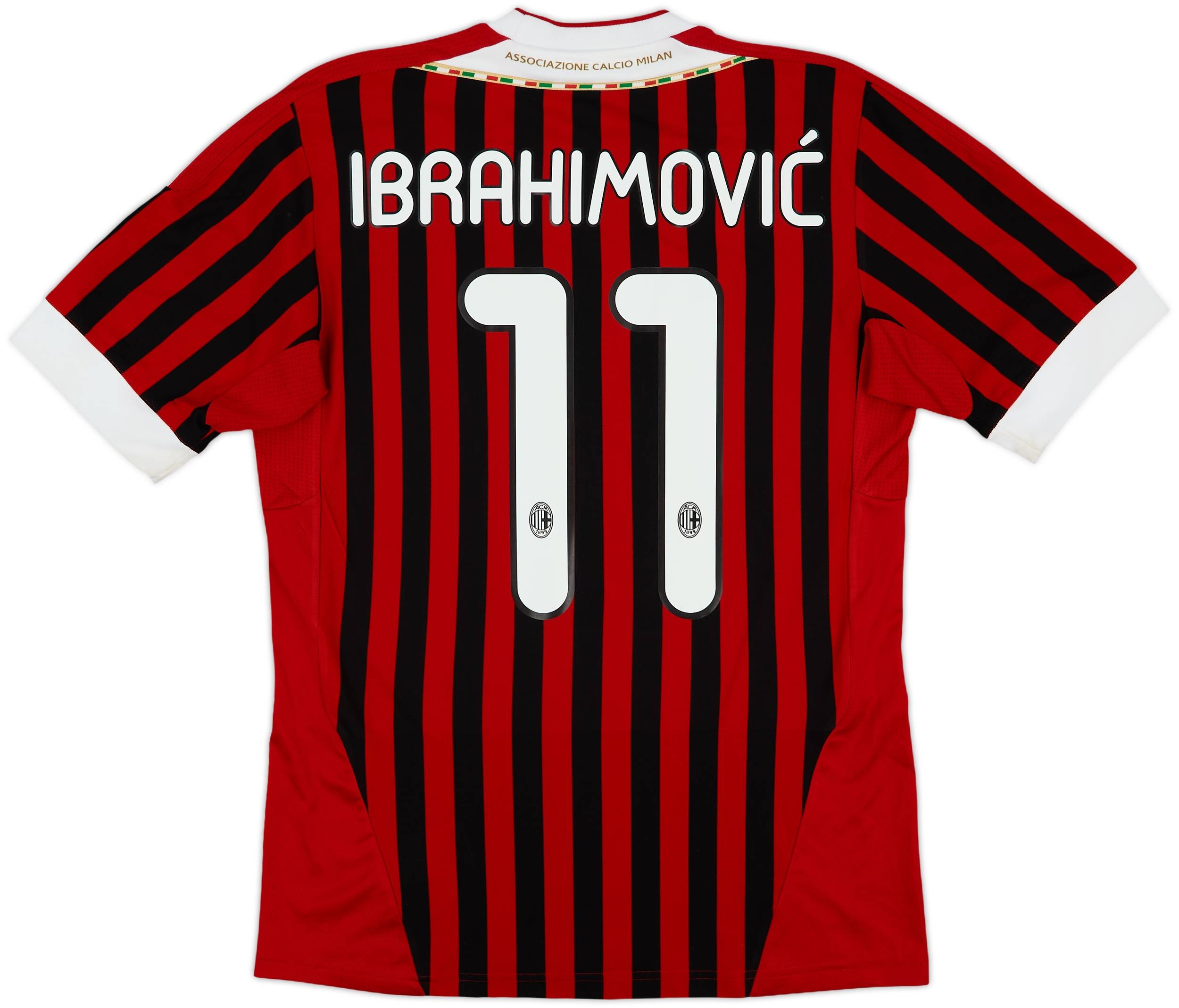 2011-12 AC Milan Home Shirt Ibrahimovic #11 - 9/10 - (S)