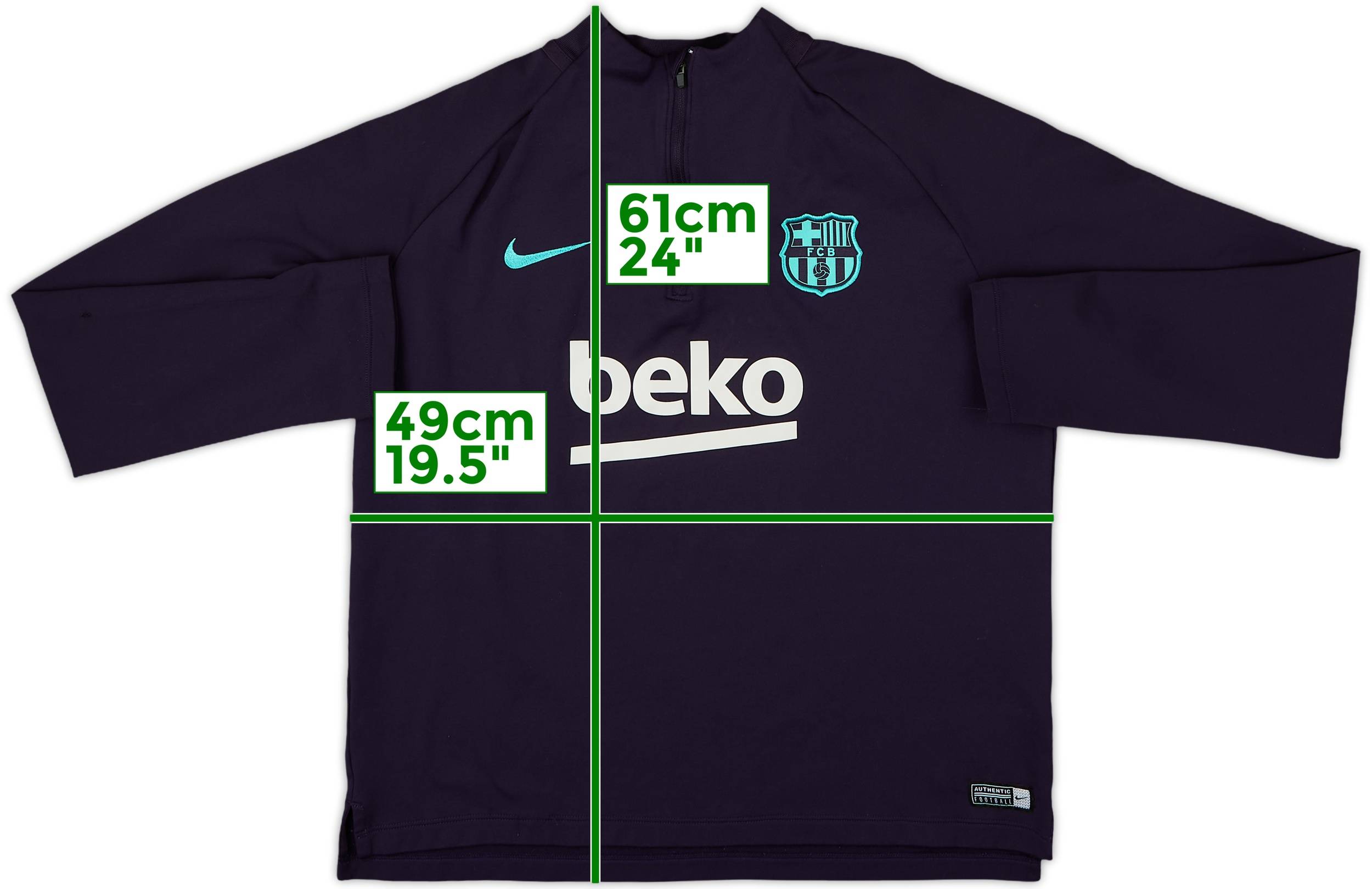2018-19 Barcelona Nike 1/4 Zip Drill Top - 8/10 - (XL.Boys)