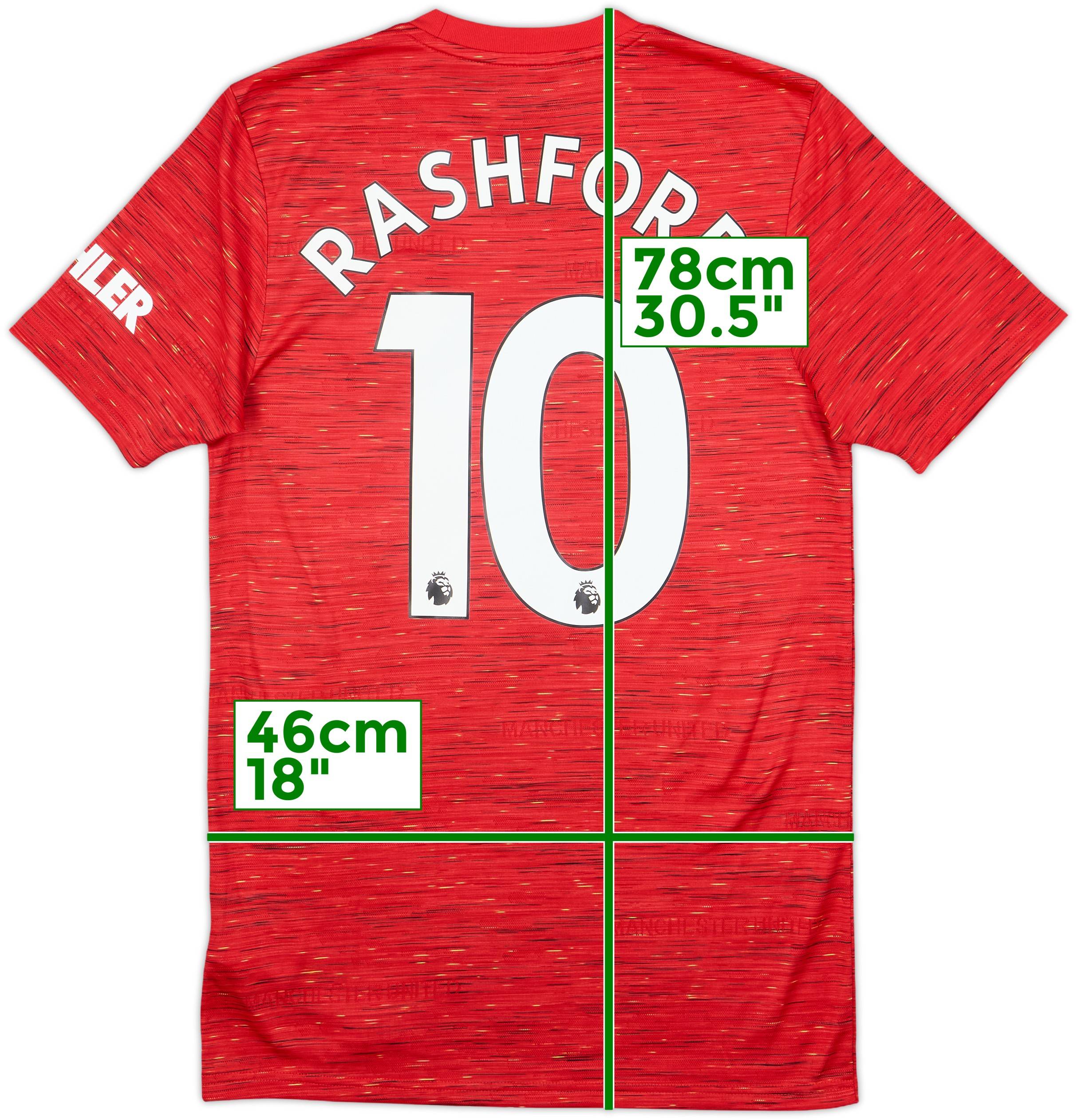 2020-21 Manchester United Home Shirt Rashford #10 - 8/10 - (S)