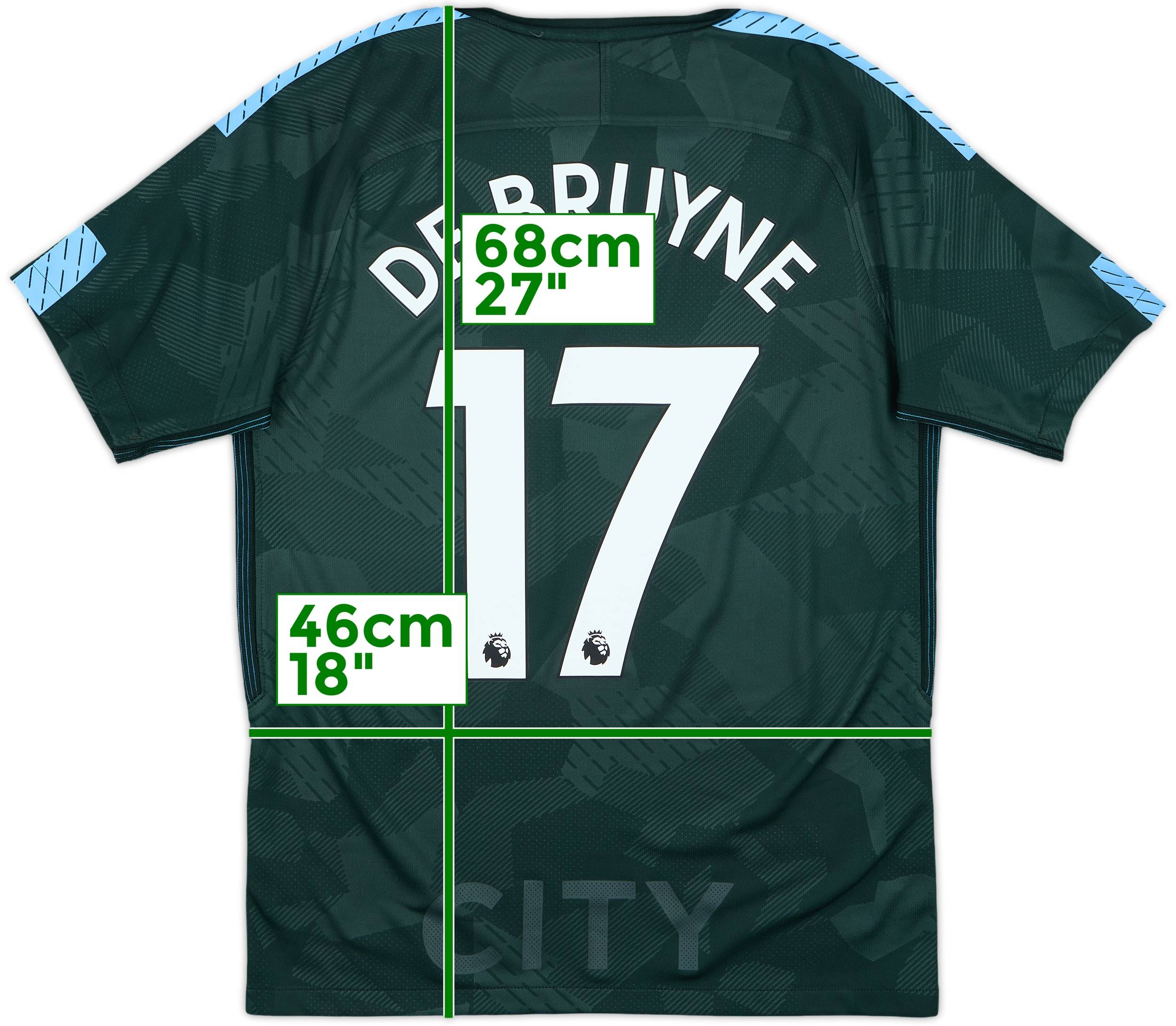 2017-18 Manchester City Third Shirt De Bruyne #17 - 8/10 - (S)