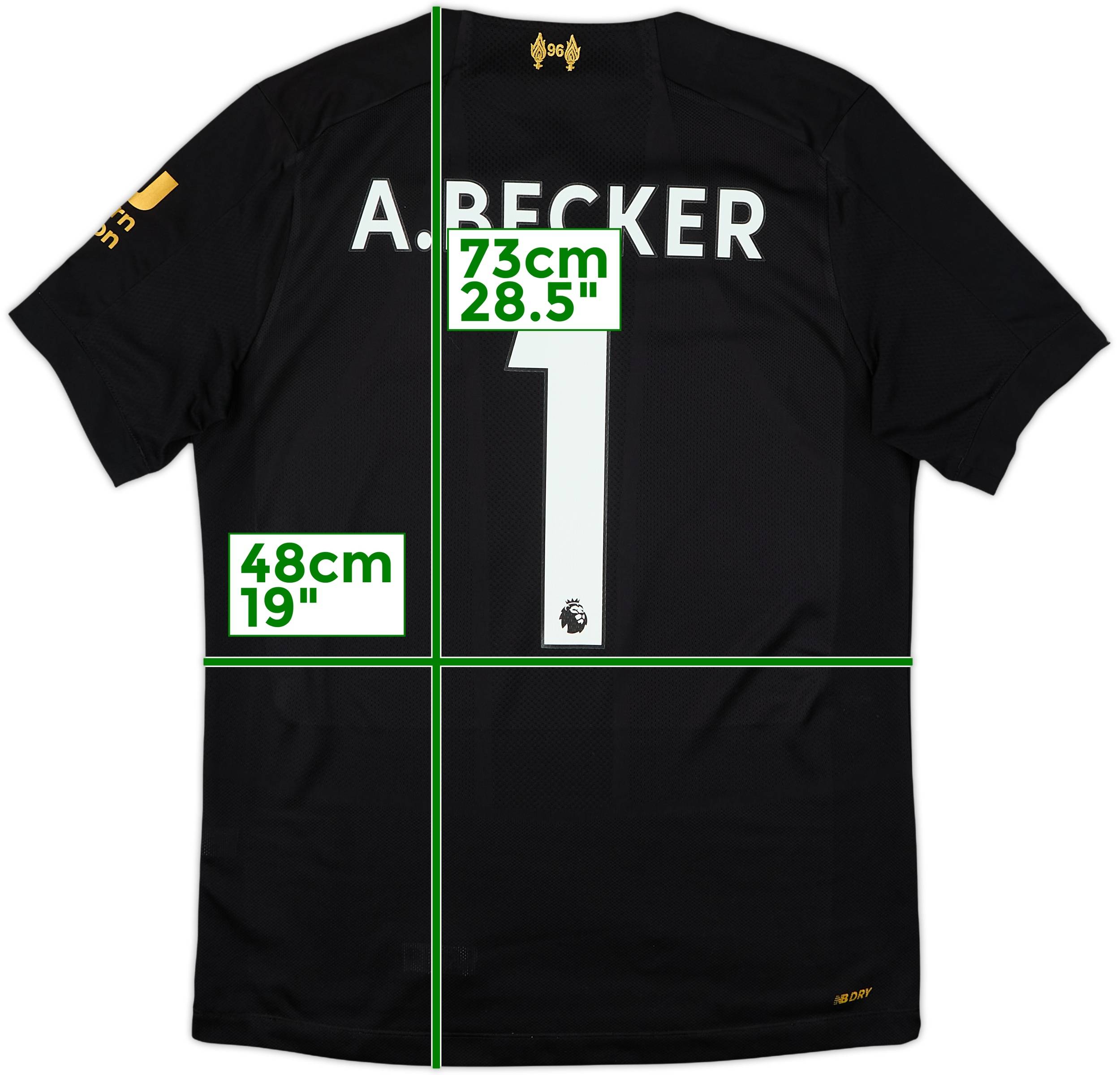 2019-20 Liverpool GK S/S Shirt A.Becker #1 - 8/10 - (M)
